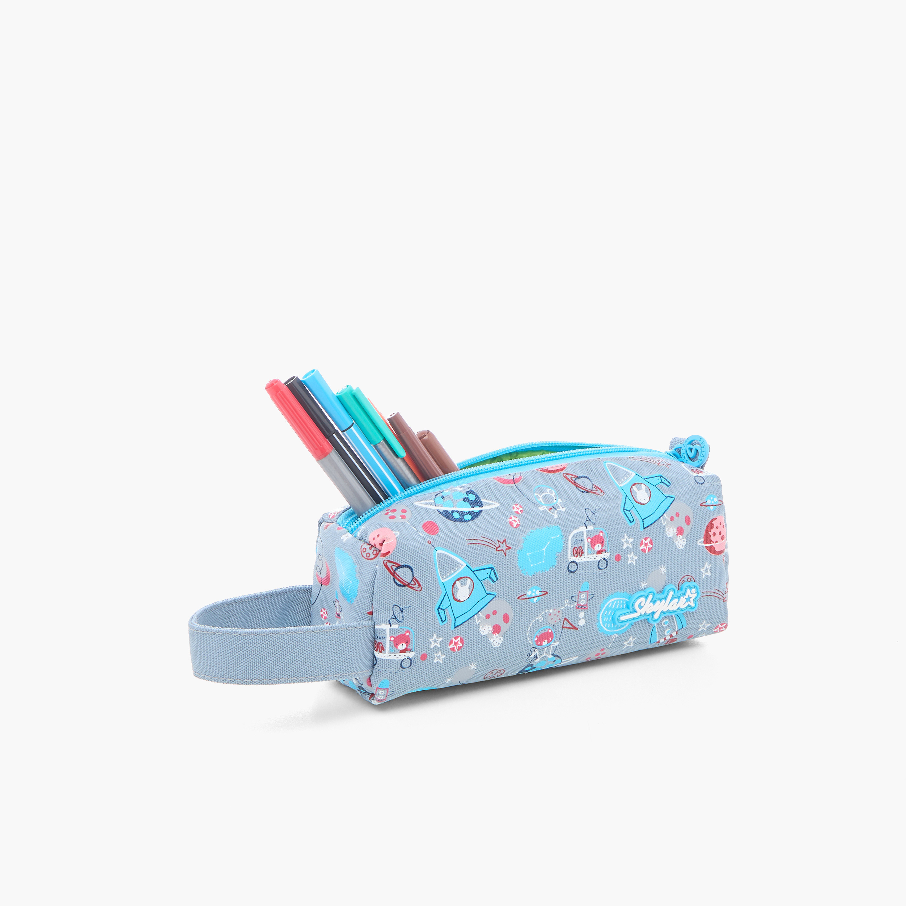 Skylar Space Print Pencil Pouch with Label Slot and Zip Closure-school-stationery-pencilcases-image-6
