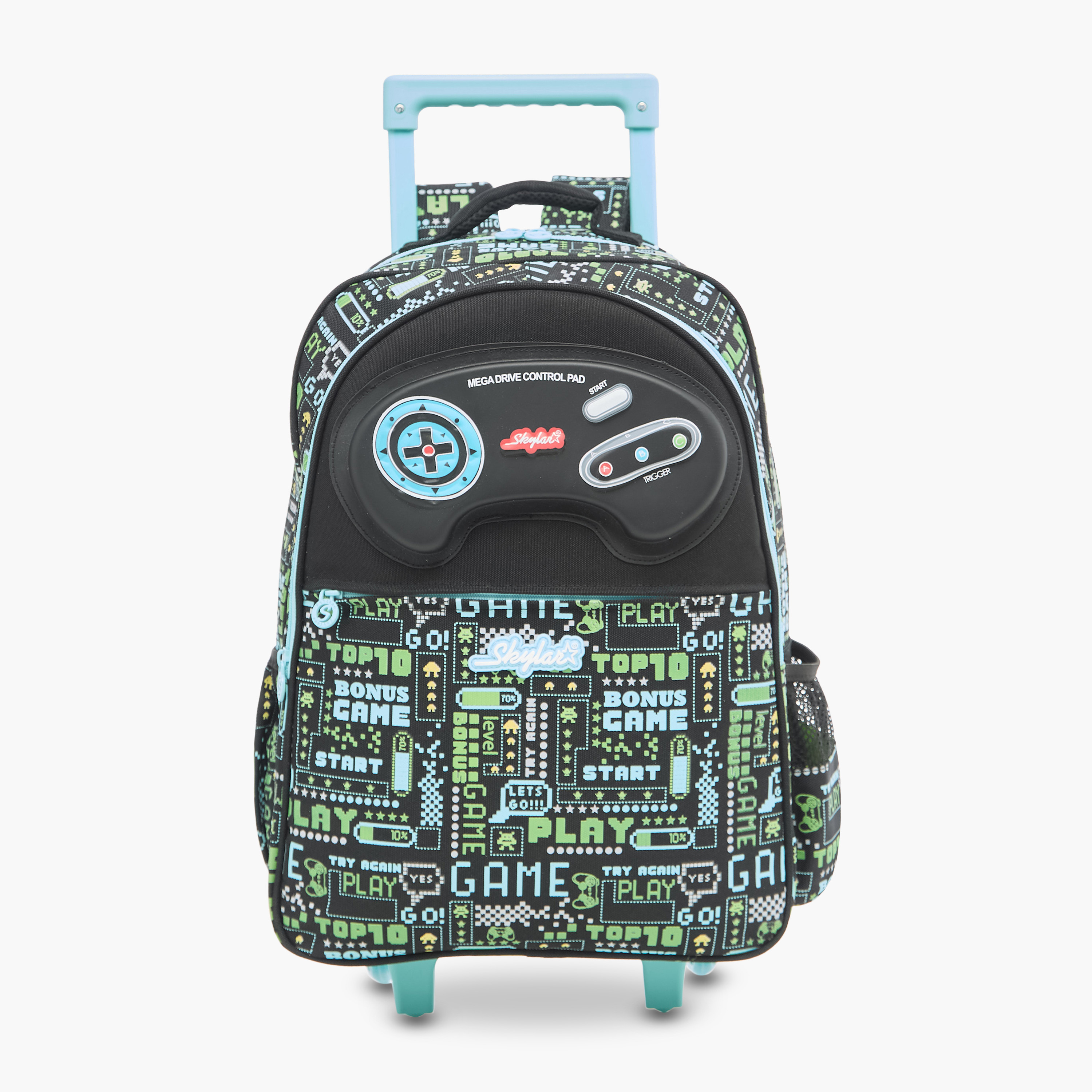 Skylar Game Print 17 inch Trolley Backpack with Retractable Handle - 31x18x43 cms-cpkids-backtoschool-schoolbagsandbackpacks-trolleybags-image-1