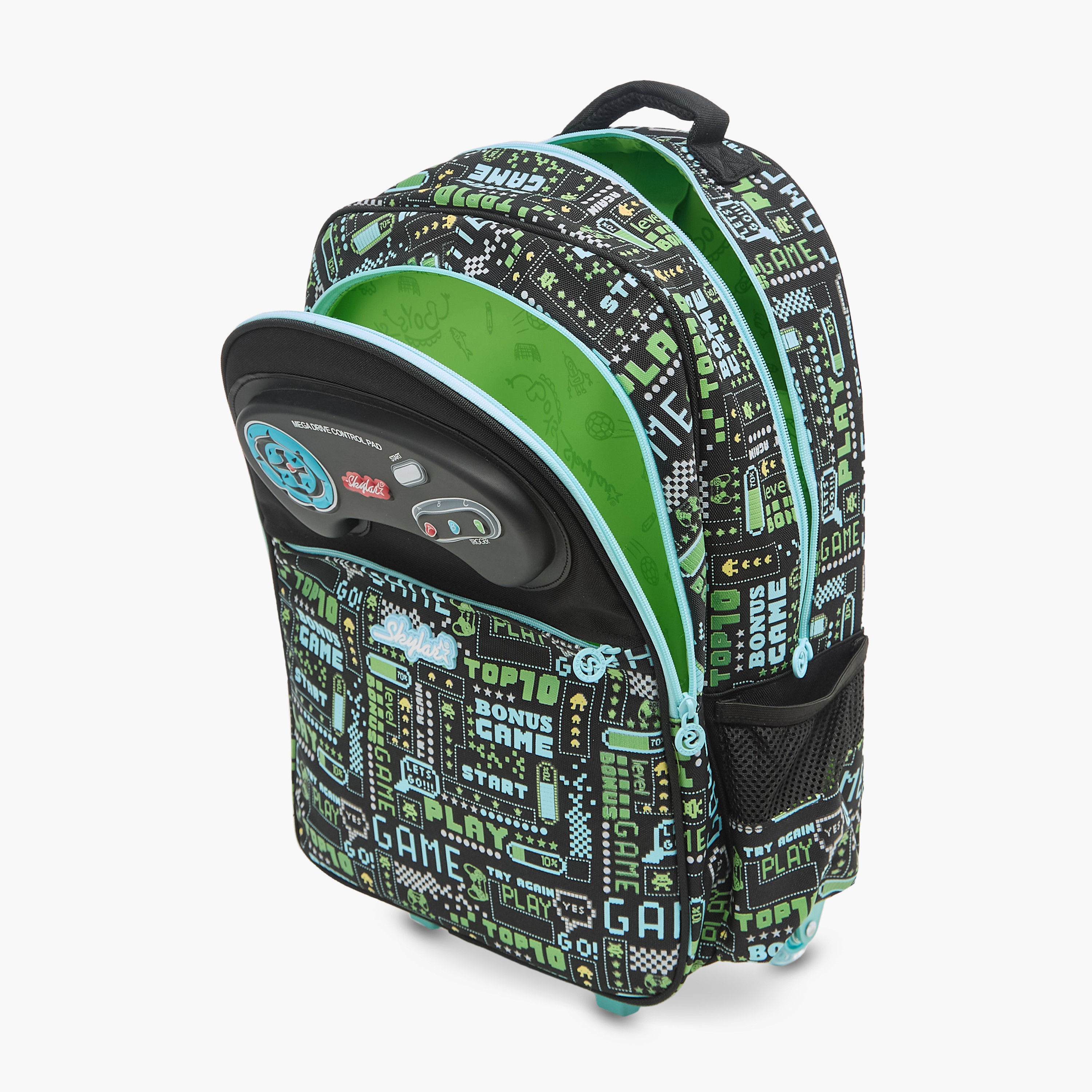 Skylar Game Print 17 inch Trolley Backpack with Retractable Handle - 31x18x43 cms-cpkids-backtoschool-schoolbagsandbackpacks-trolleybags-image-12