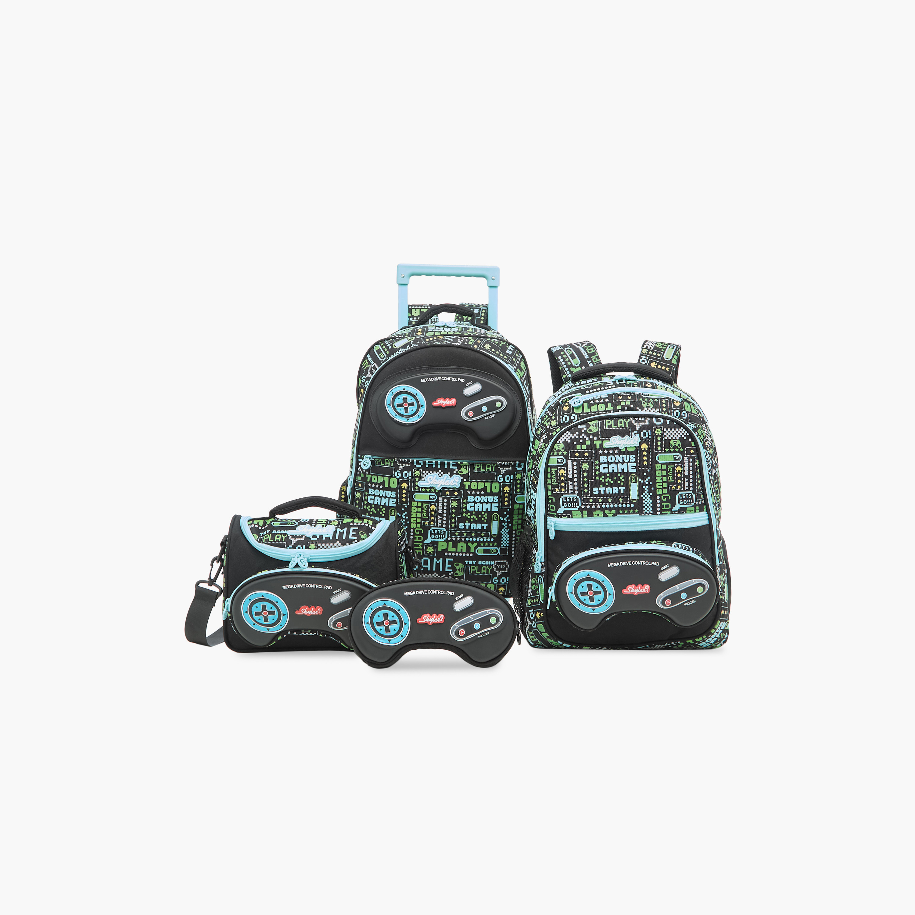 Skylar Game Print 17 inch Trolley Backpack with Retractable Handle - 31x18x43 cms-cpkids-backtoschool-schoolbagsandbackpacks-trolleybags-image-14