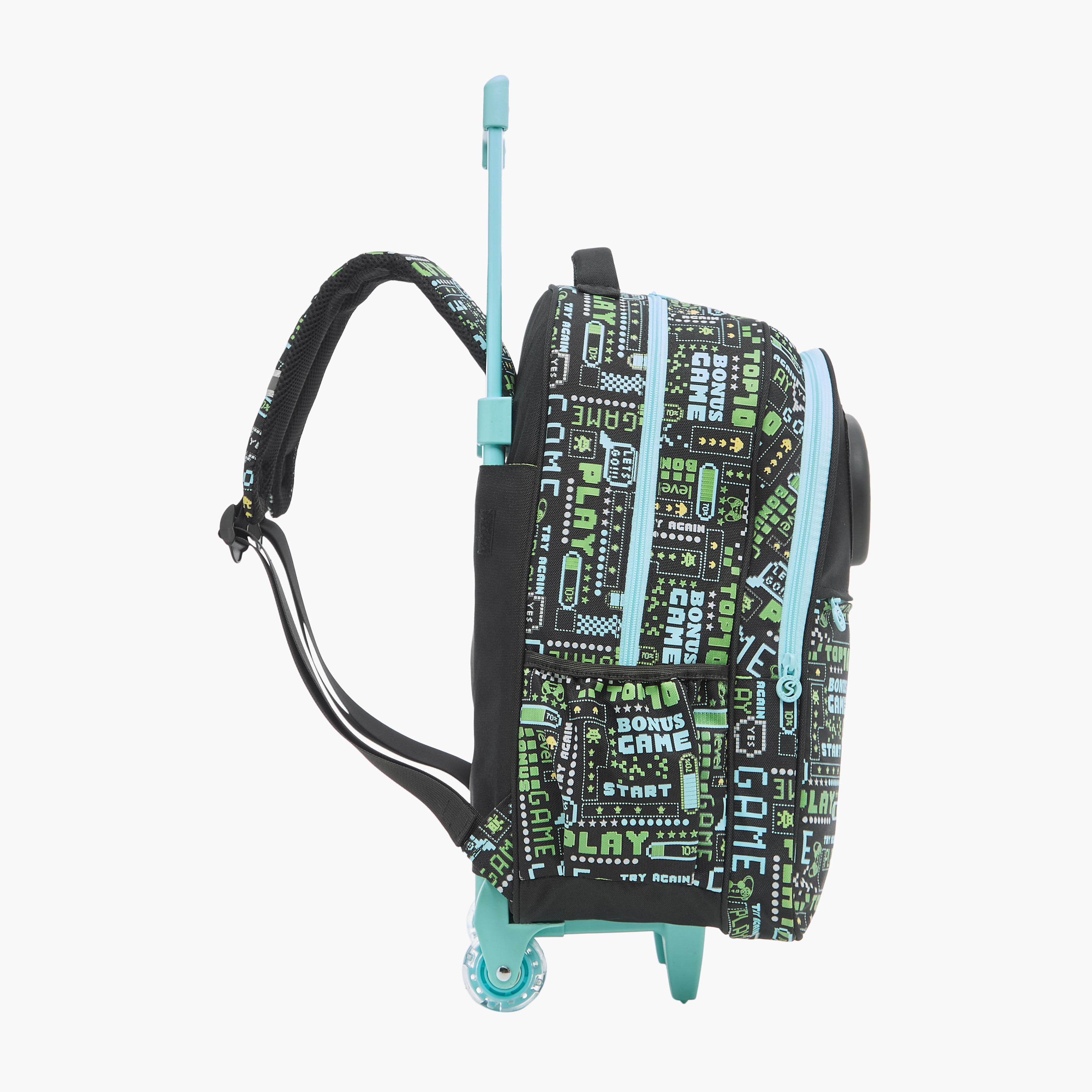 Skylar Game Print 17 inch Trolley Backpack with Retractable Handle - 31x18x43 cms-cpkids-backtoschool-schoolbagsandbackpacks-trolleybags-image-3