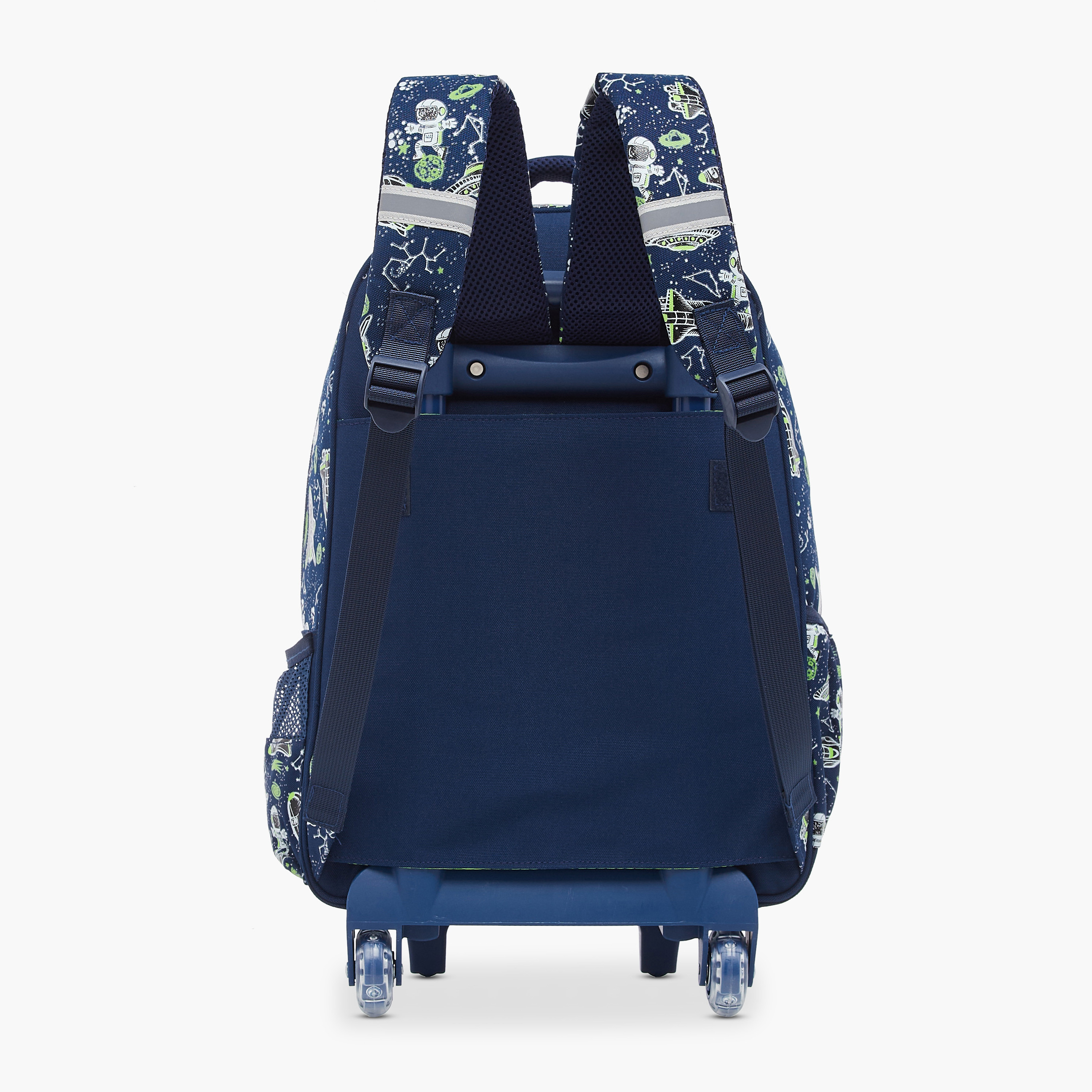 Skylar Glow in the Dark Space Print Trolley Backpack with Adjustable Straps - 17 inches-school-bagsandbackpacks-trolleybags-image-3