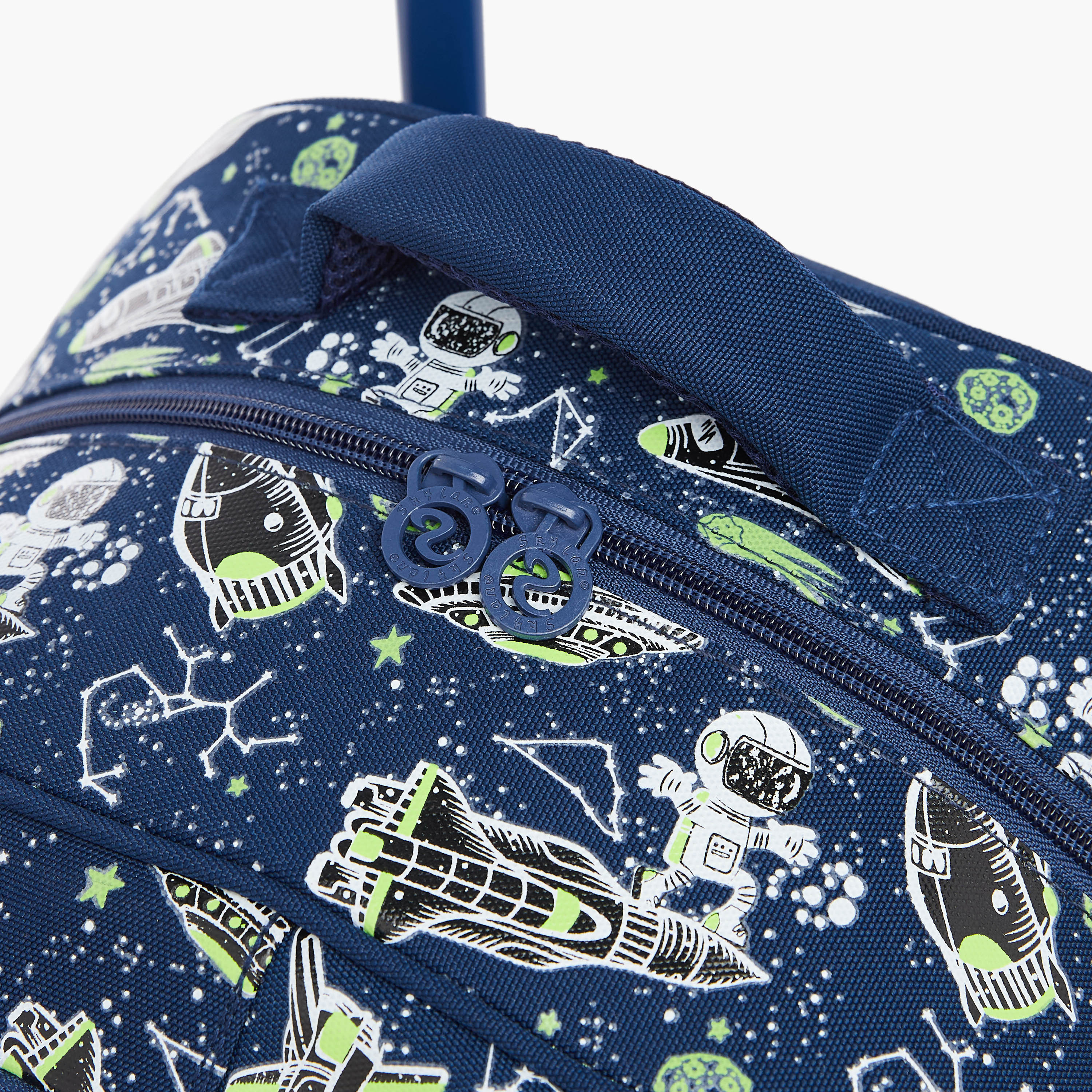 Skylar Glow in the Dark Space Print Trolley Backpack with Adjustable Straps - 17 inches-school-bagsandbackpacks-trolleybags-image-7
