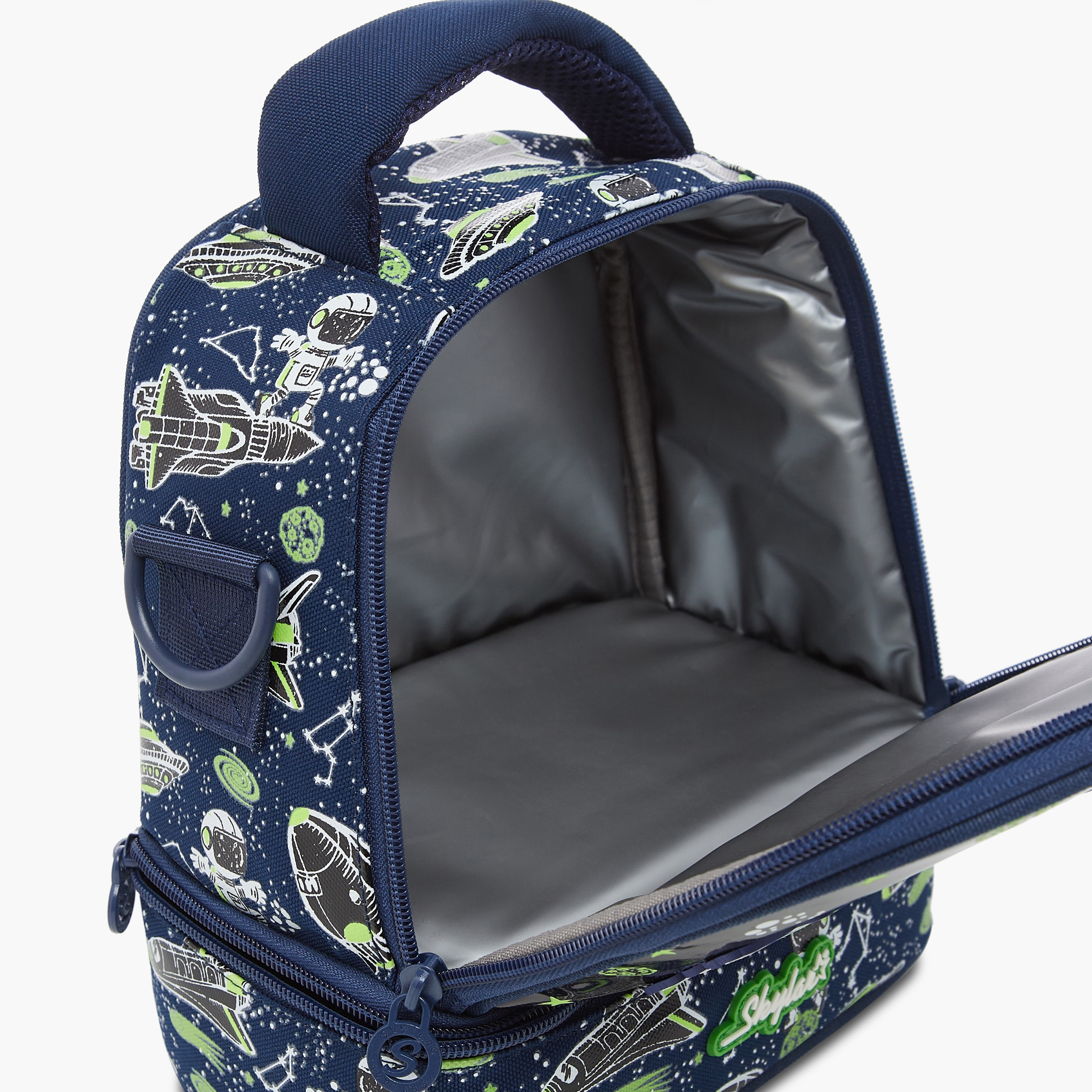 Skylar Glow in the Dark Space Print Lunch Bag with Zip Closure-school-lunchessentials-lunchbags-image-7