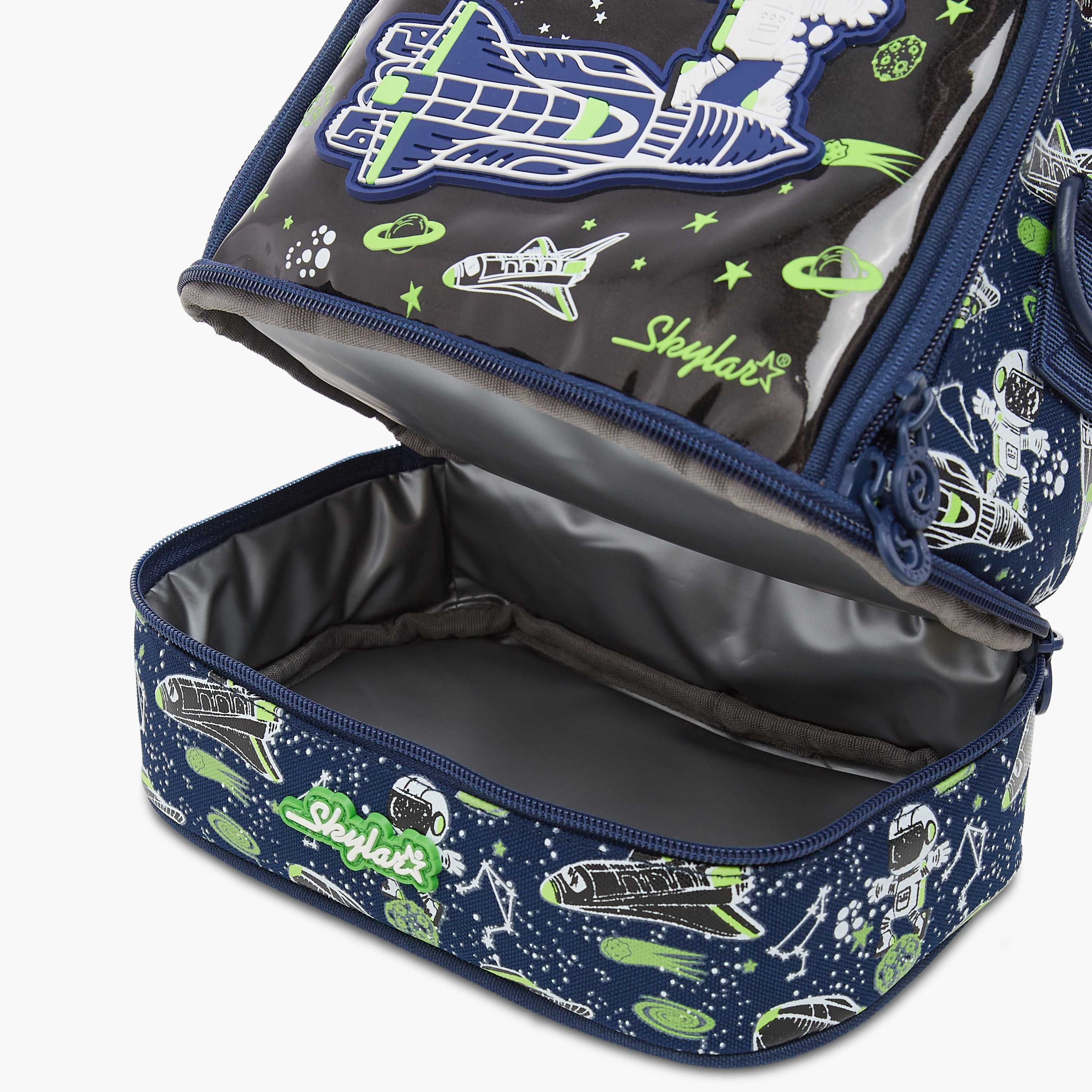 Skylar Glow in the Dark Space Print Lunch Bag with Zip Closure-school-lunchessentials-lunchbags-image-8