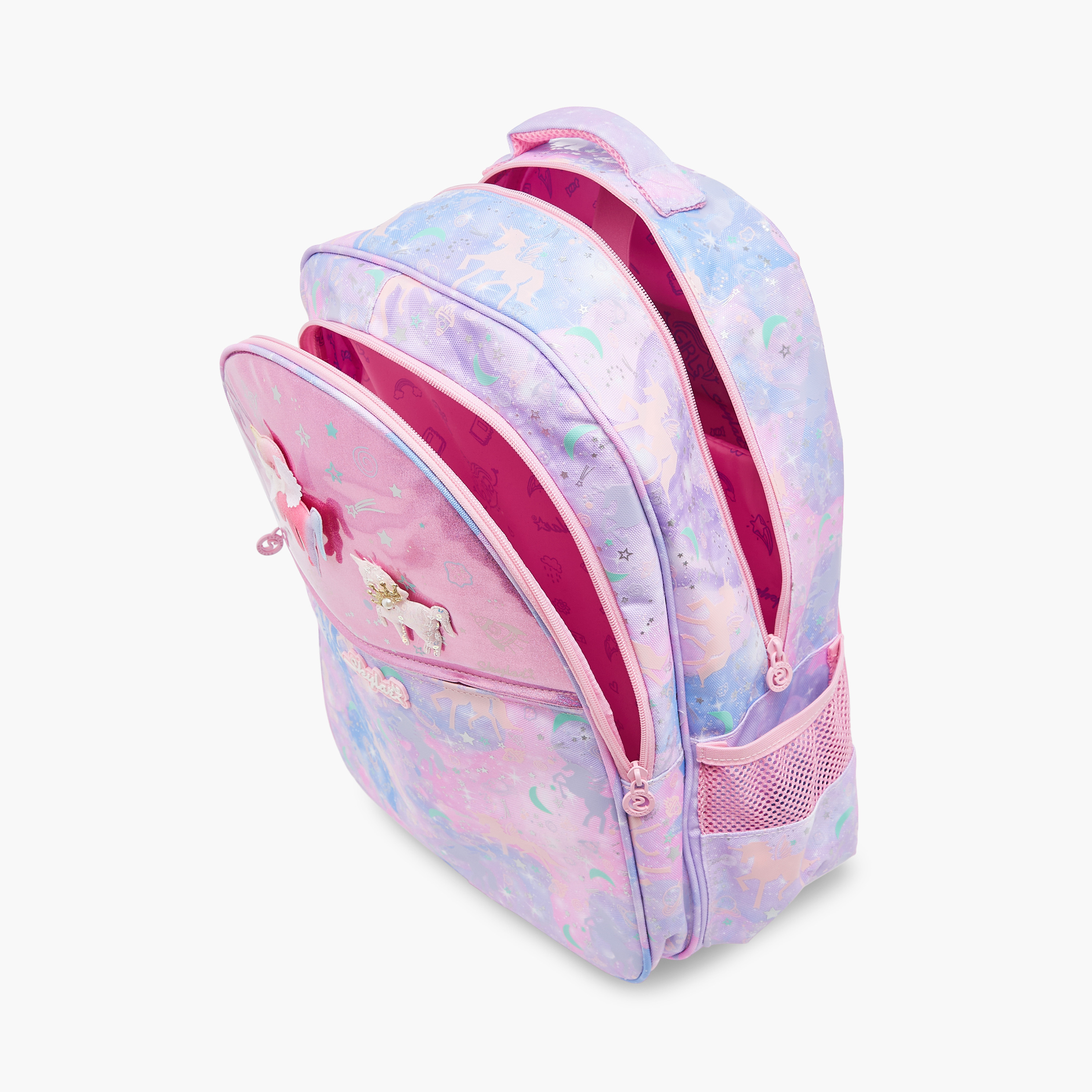 Skylar Unicorn Applique 17-Inch Trolley Backpack with Adjustable Straps - 31x18x43 cms-cpkids-backtoschool-schoolbagsandbackpacks-trolleybags-image-12