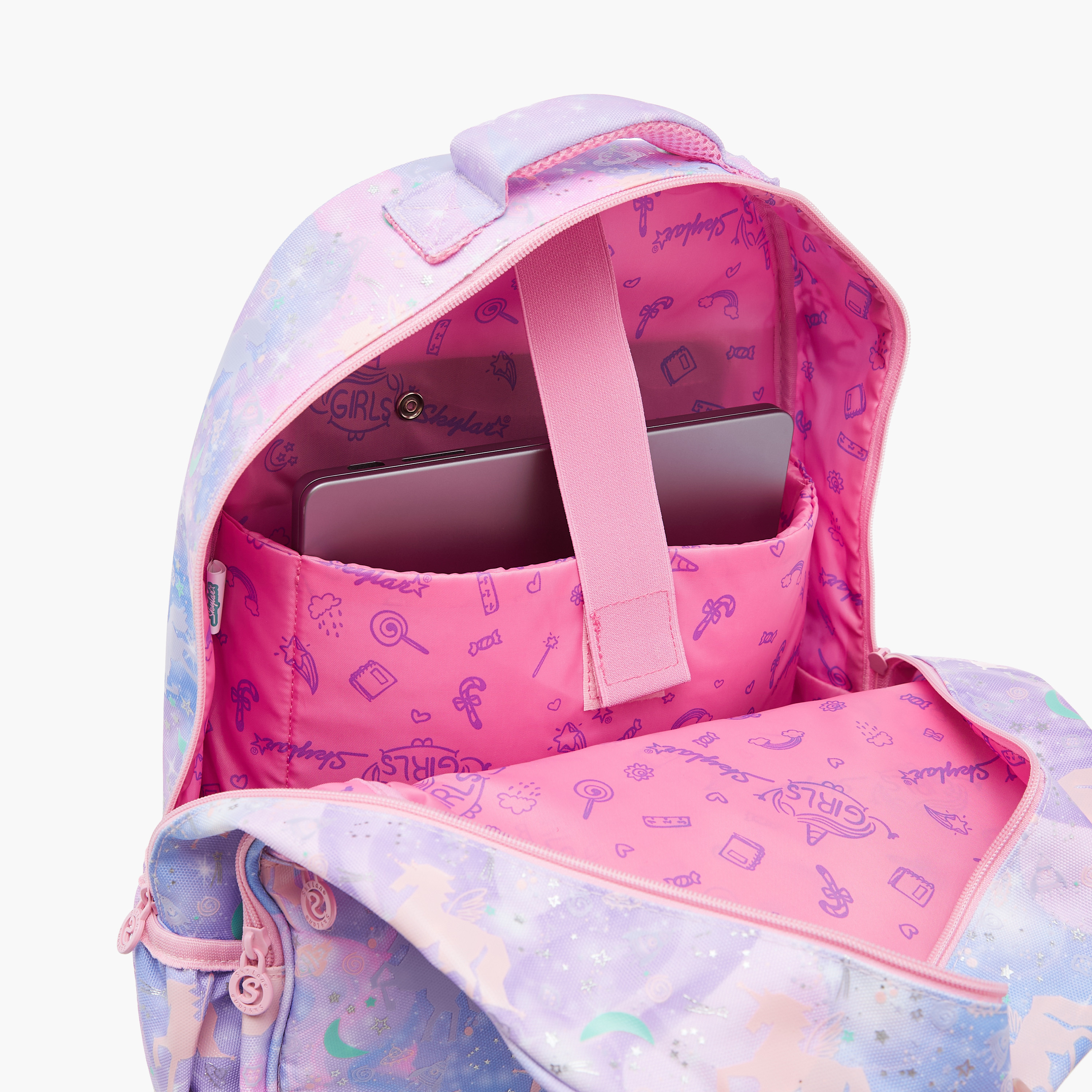 Skylar Unicorn Applique 17-Inch Trolley Backpack with Adjustable Straps - 31x18x43 cms-cpkids-backtoschool-schoolbagsandbackpacks-trolleybags-image-13