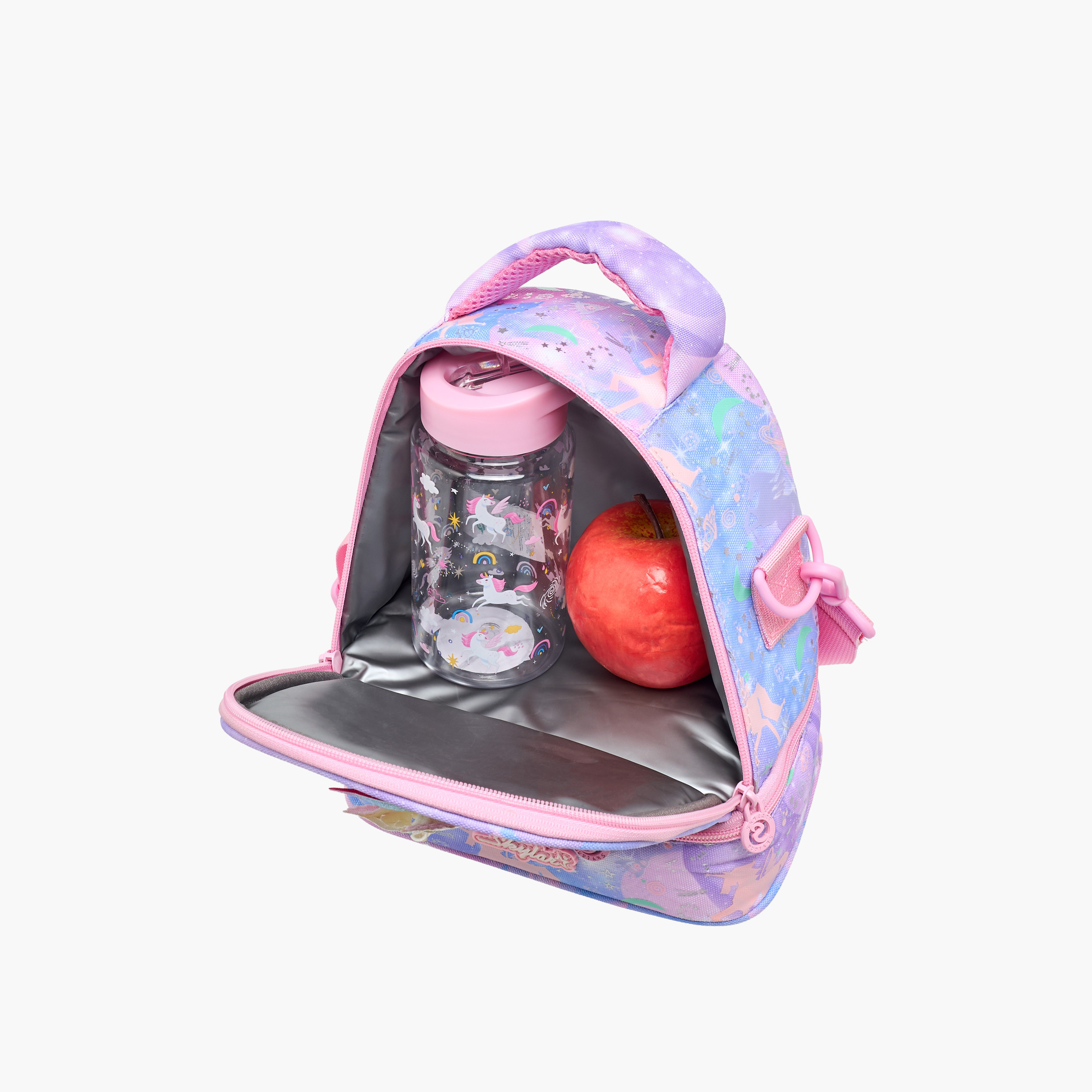 Skylar Unicorn Applique Lunch Bag with Zip Closure and Adjustable Straps-school-lunchessentials-lunchbags-image-4