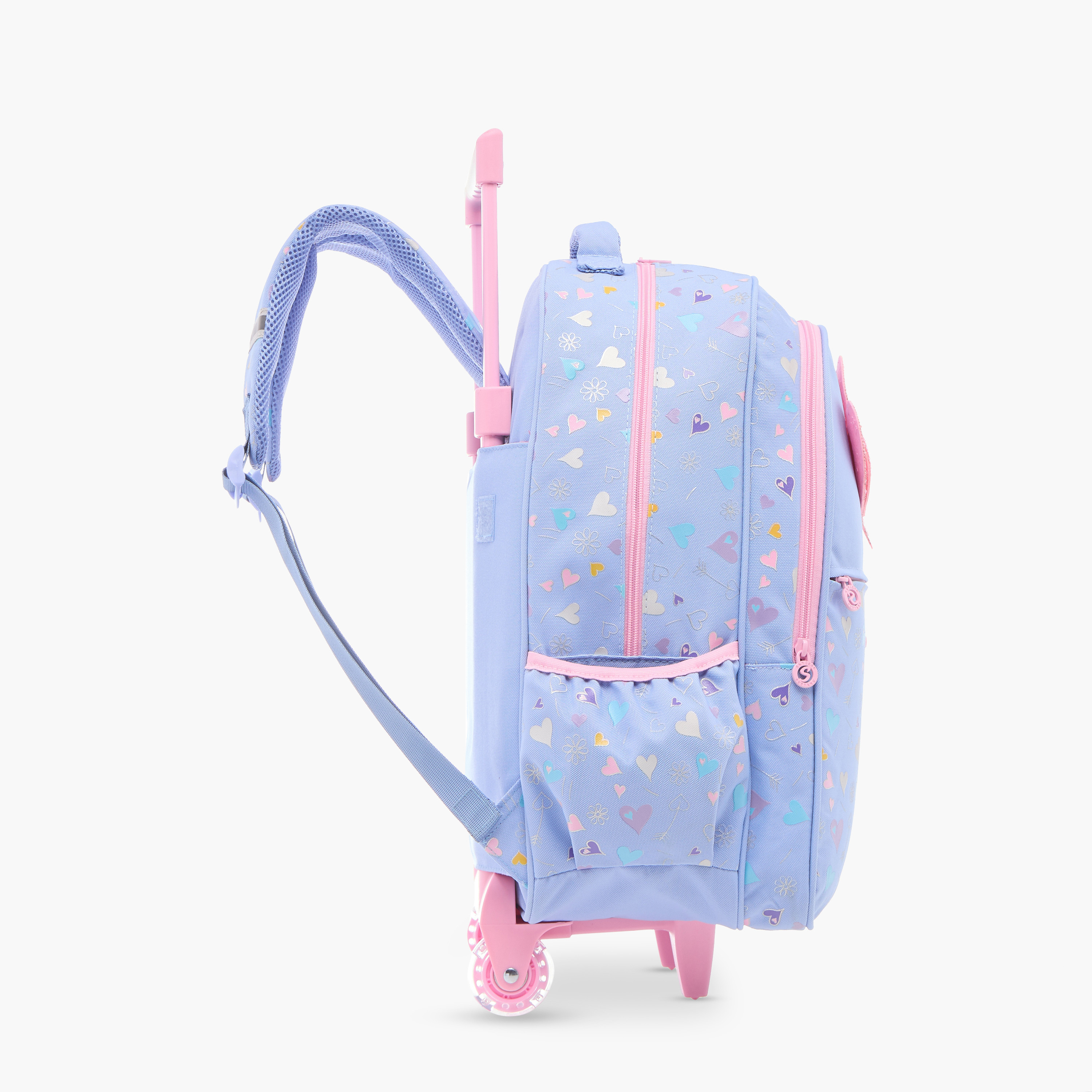 Skylar Heart Applique 17-Inch Trolley Backpack with Retractable Handle - 31x18x43 cms-school-bagsandbackpacks-trolleybags-image-3