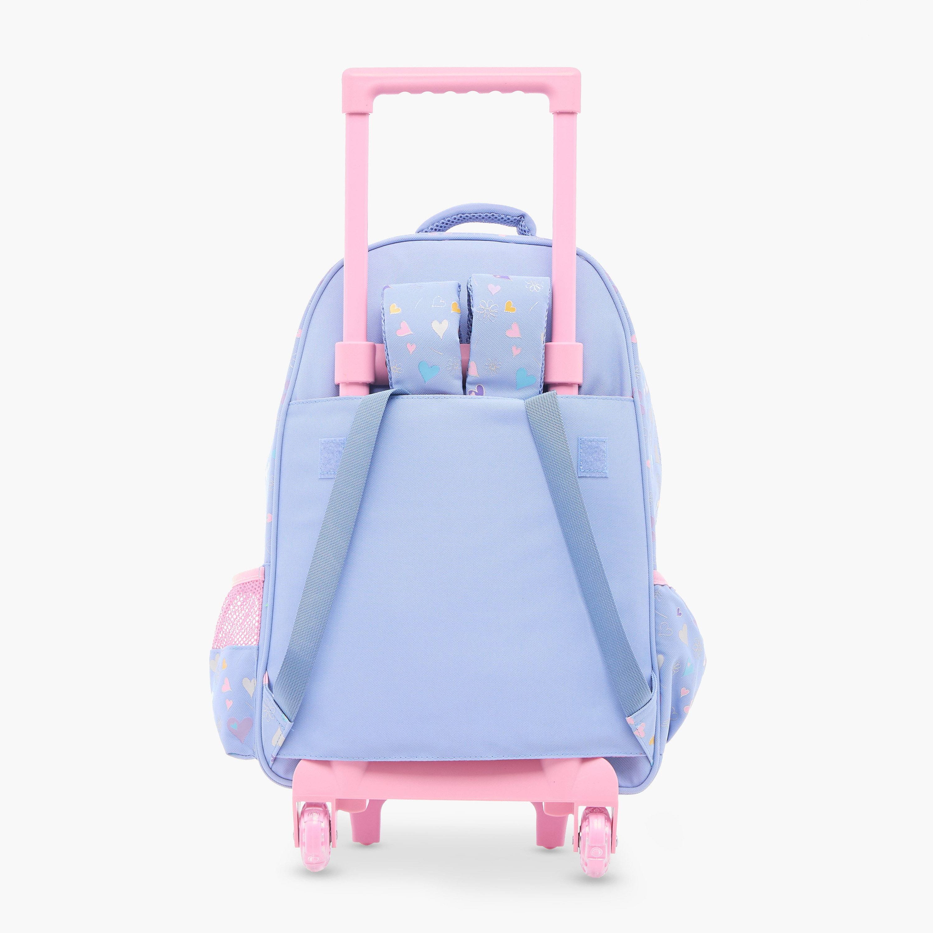 Skylar Heart Applique 17-Inch Trolley Backpack with Retractable Handle - 31x18x43 cms-school-bagsandbackpacks-trolleybags-image-5