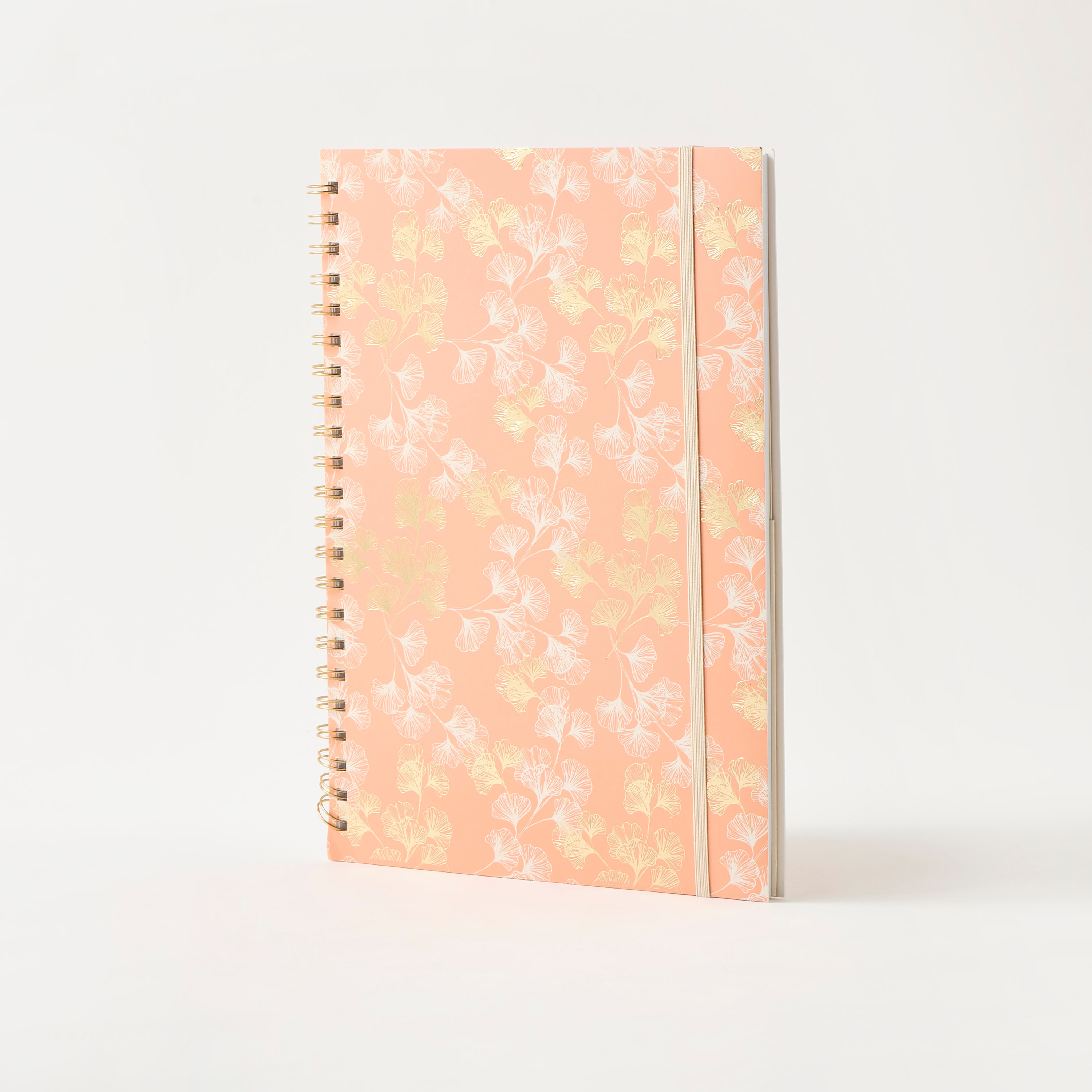 Floral Print Soft Cover Spiral A4 Notebook with Attached String-school-stationery-notebooks-image-1