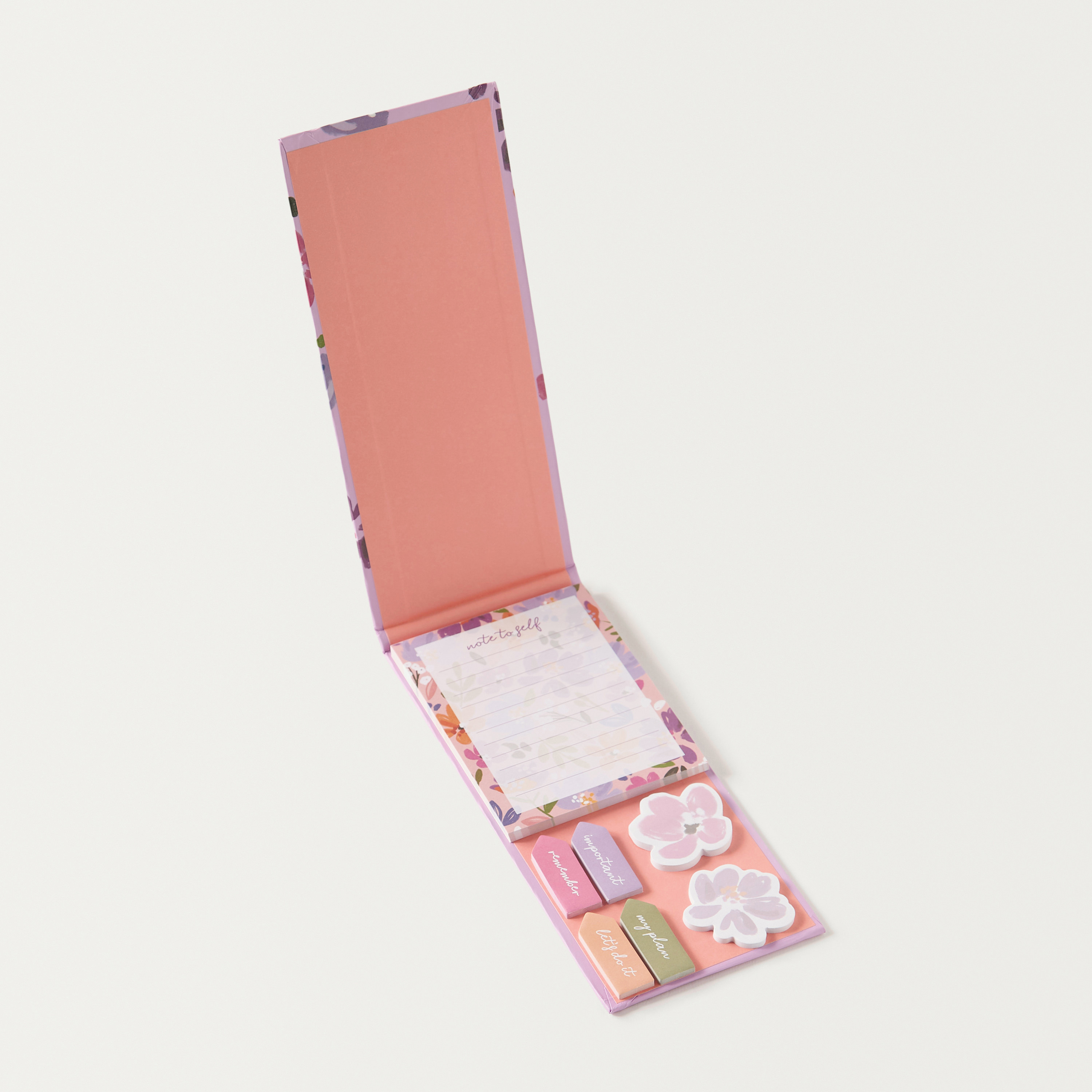 Floral Print Notepad with Stickers-school-stationery-notebooks-image-3