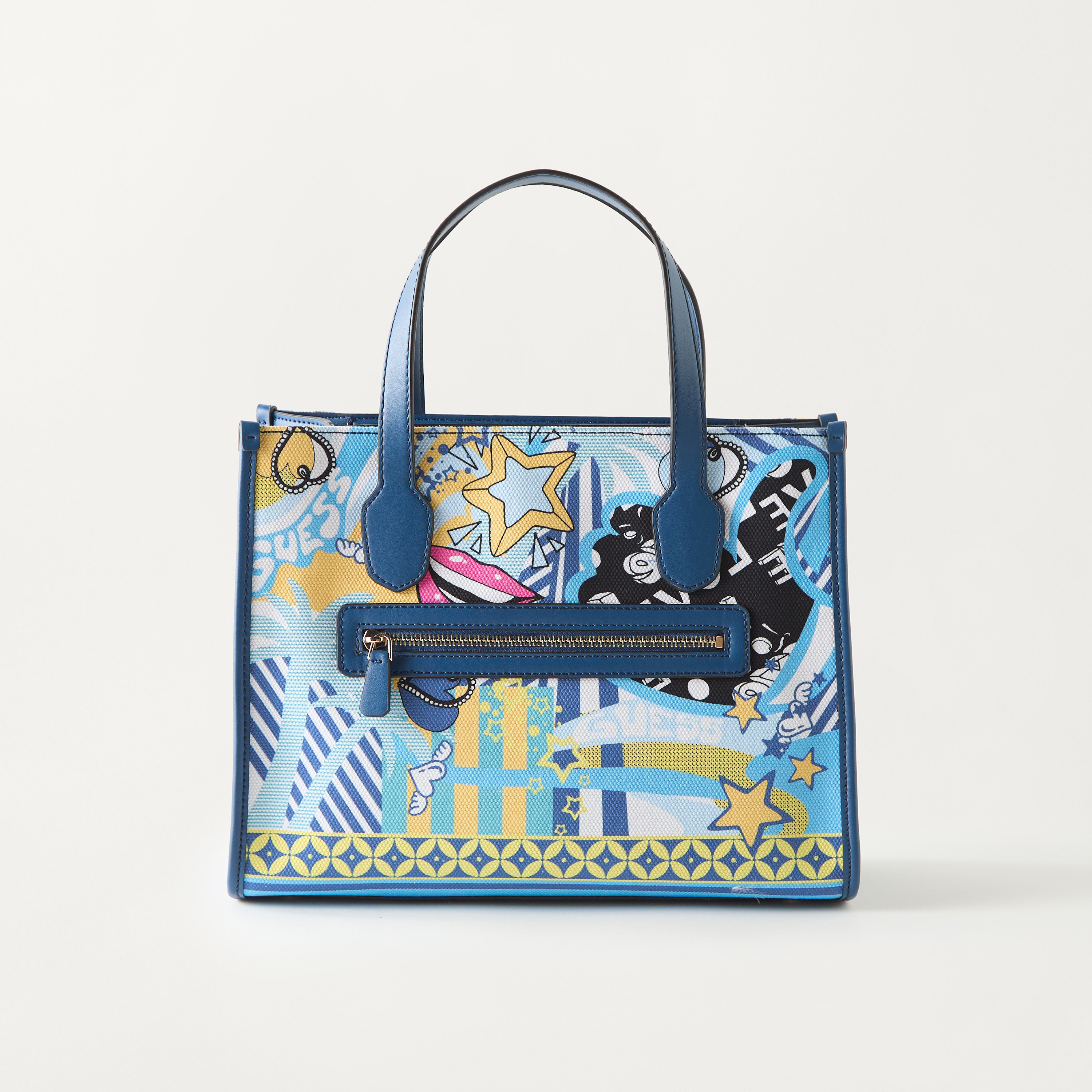 Guess Silvana Tote Bag with Detachable Strap and Zip Closure-women-bagsandwallets-handbags-image-3