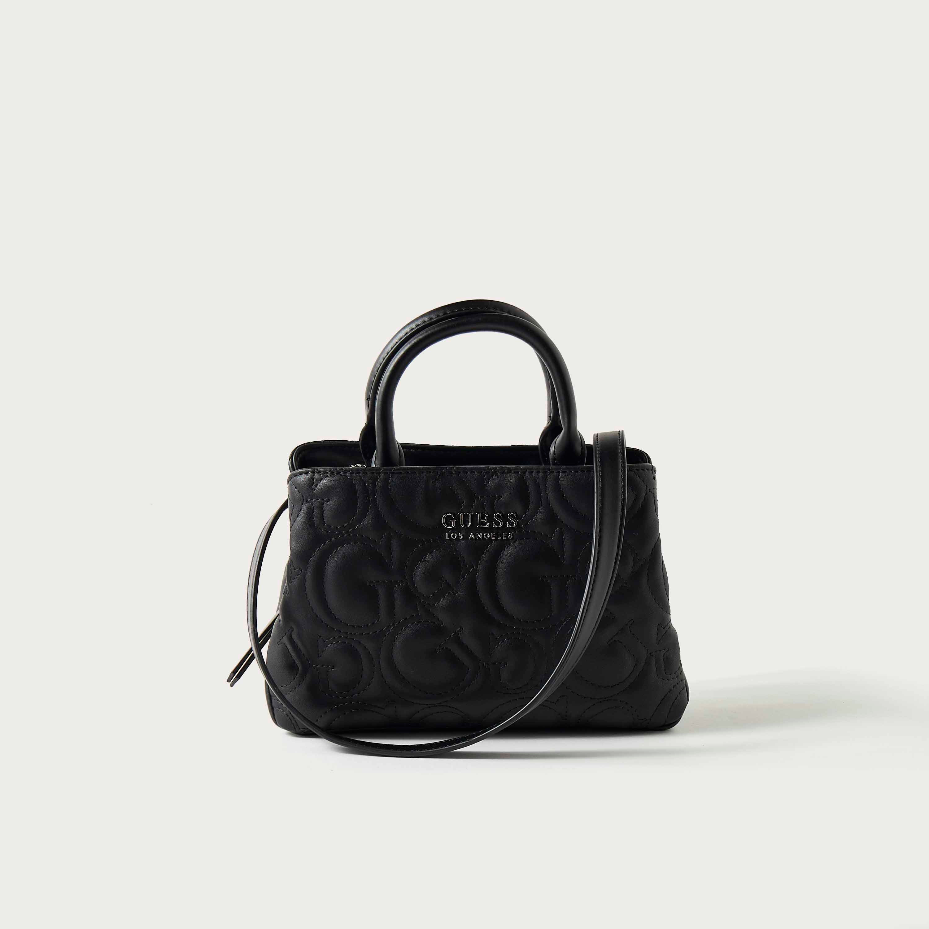 Guess Monogram Embossed Tote Bag with Detachable Strap and Zip Closure-women-bagsandwallets-handbags-image-1