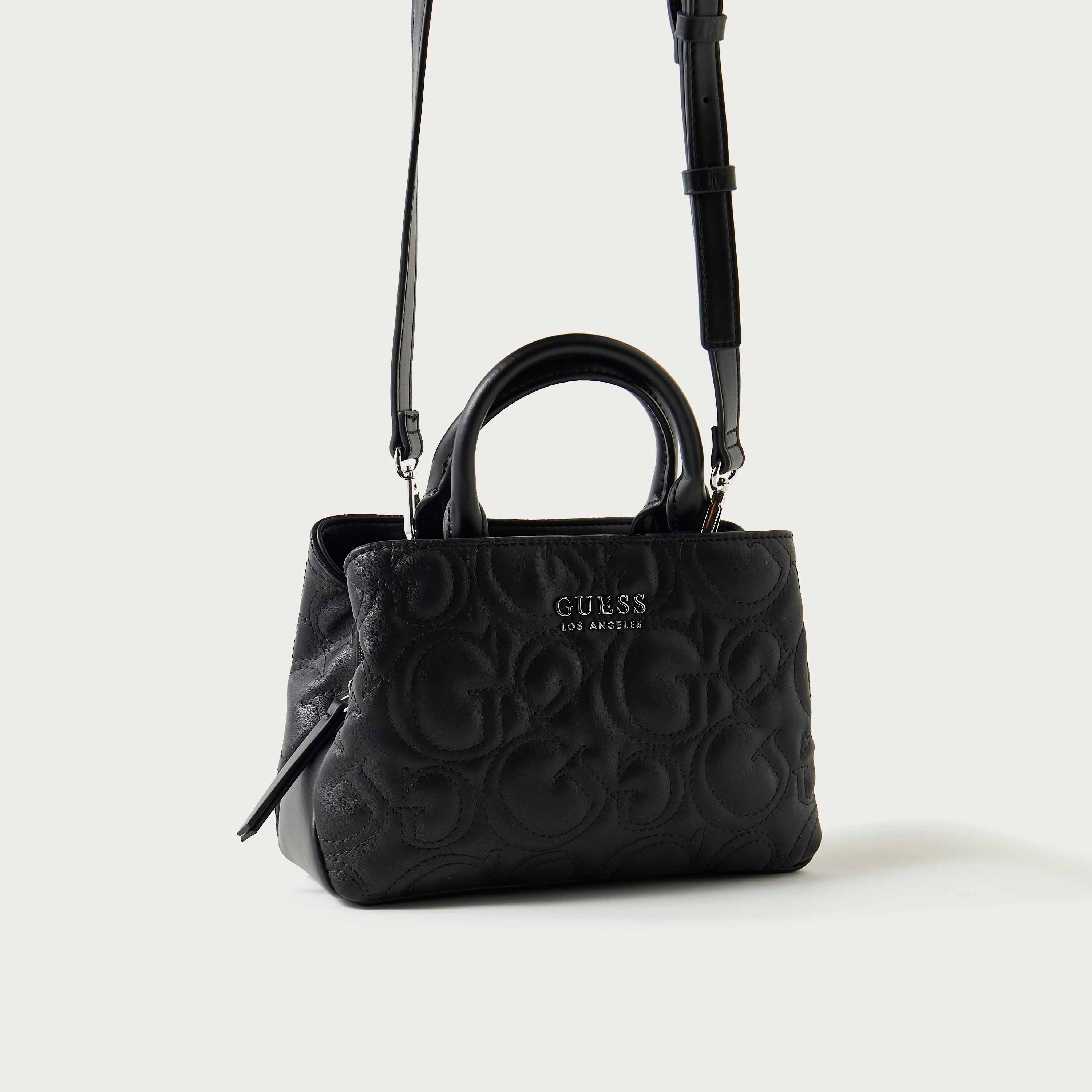 Guess Monogram Embossed Tote Bag with Detachable Strap and Zip Closure-women-bagsandwallets-handbags-image-3