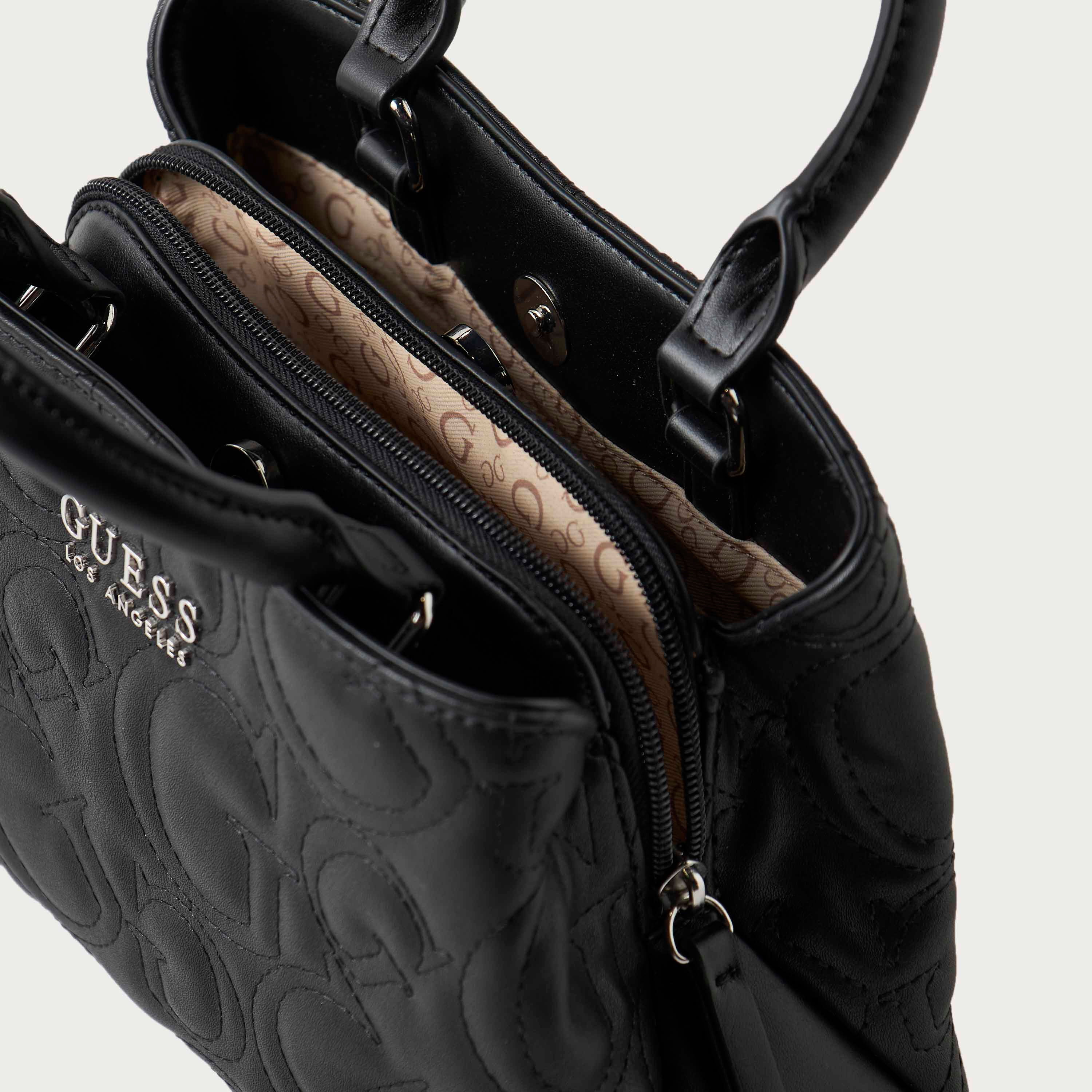 Guess Monogram Embossed Tote Bag with Detachable Strap and Zip Closure-women-bagsandwallets-handbags-image-7