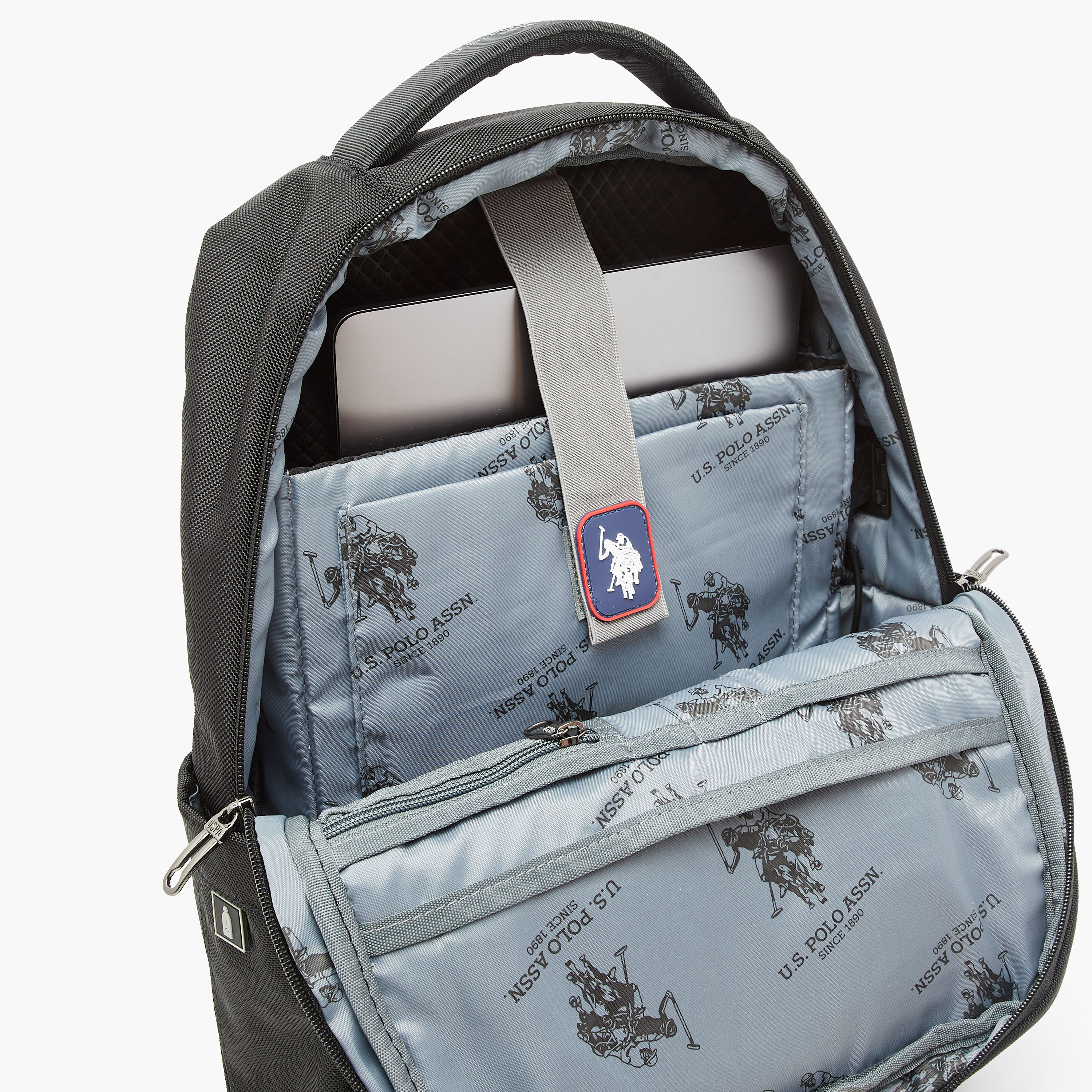 US POLO ASSN. Solid Backpack with Adjustable Straps and Zip Closure - 30x16x43 cms-men-bags-image-9