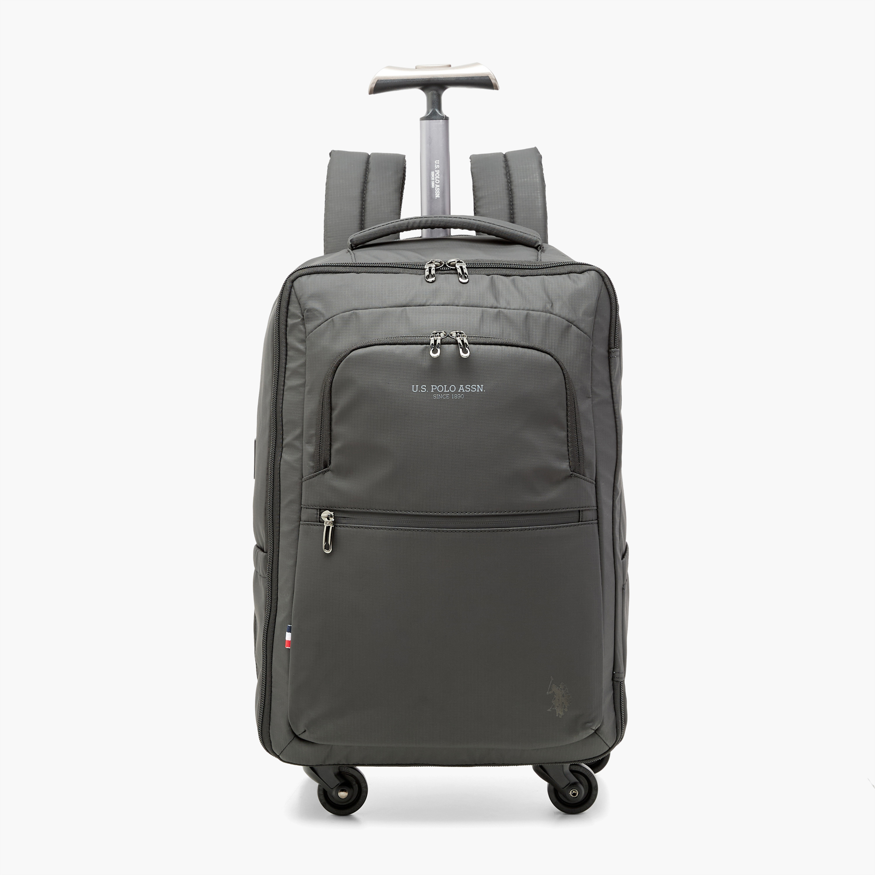 US POLO ASSN. Solid 19-inch Trolley Backpack with Shoulder Straps and Wheels - 32x23x48 cm-men-bags-image-1
