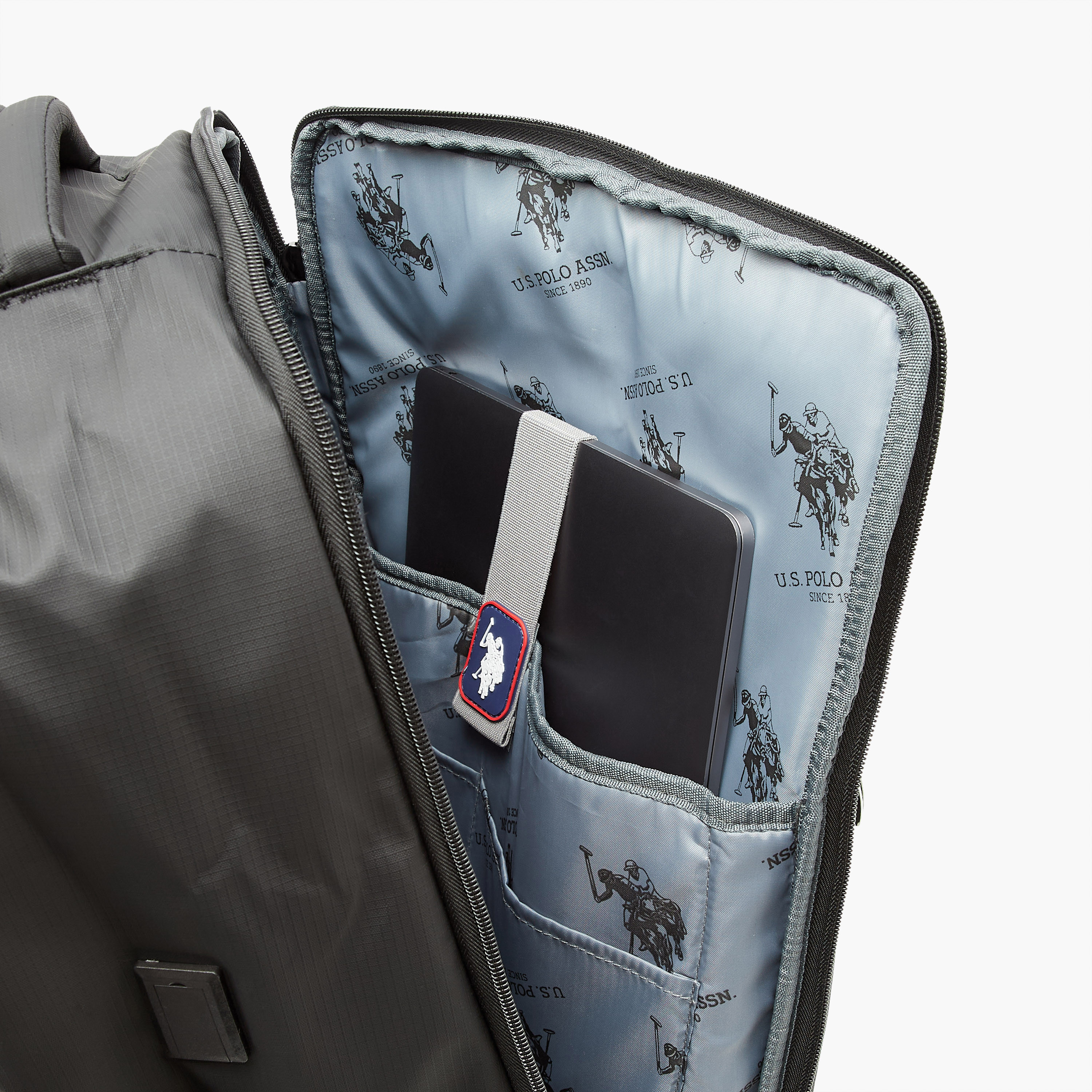 US POLO ASSN. Solid 19-inch Trolley Backpack with Shoulder Straps and Wheels - 32x23x48 cm-men-bags-image-13