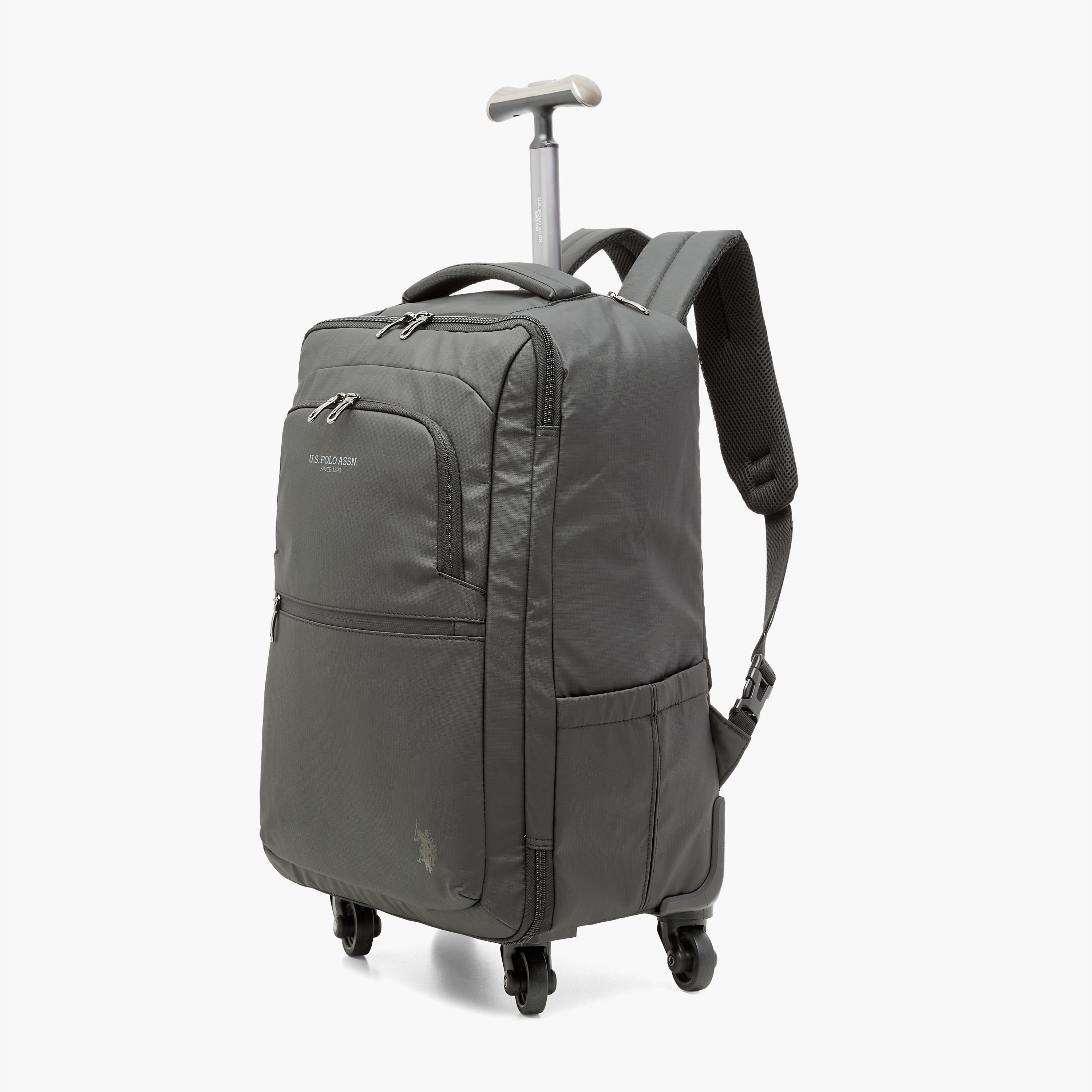 US POLO ASSN. Solid 19-inch Trolley Backpack with Shoulder Straps and Wheels - 32x23x48 cm-men-bags-image-2