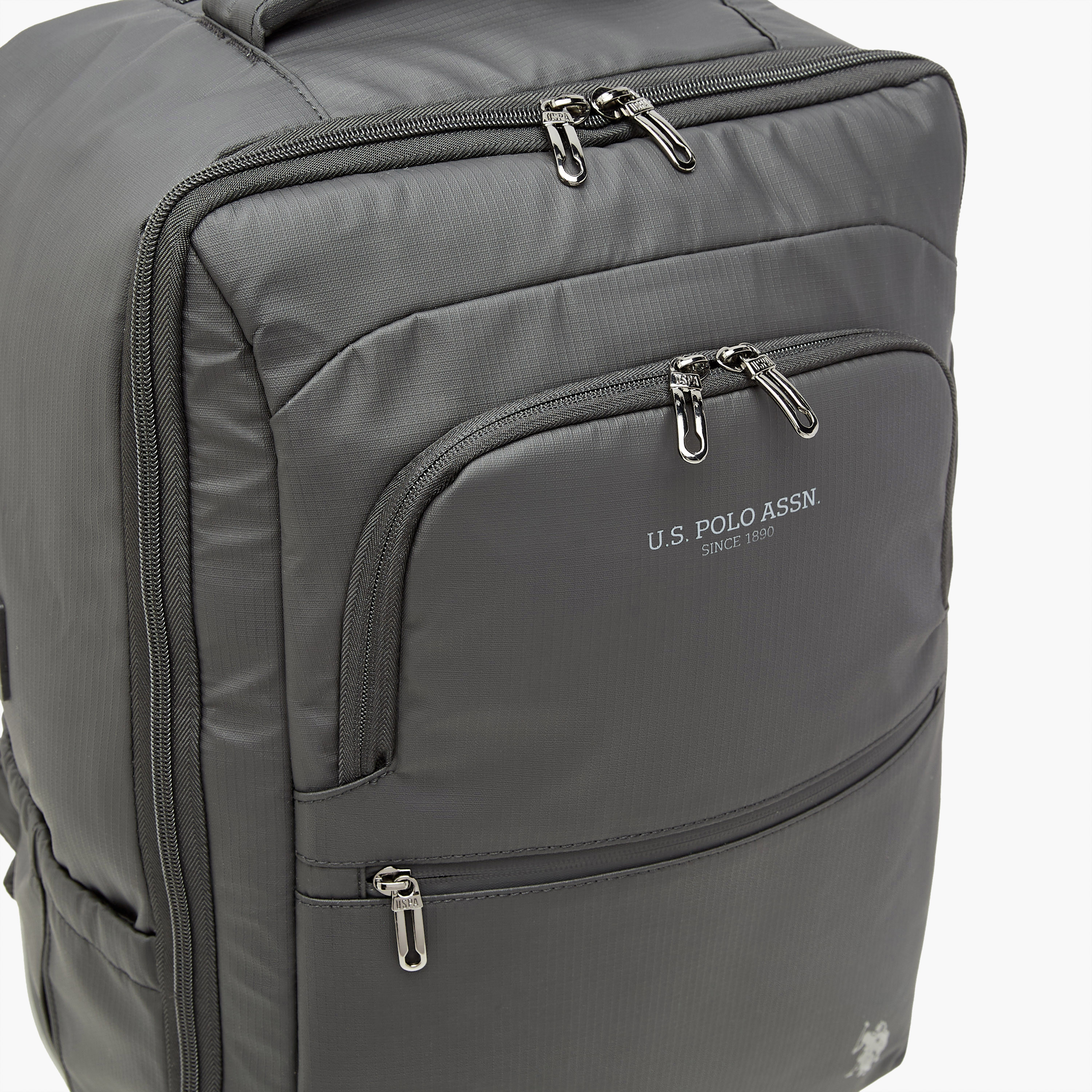 US POLO ASSN. Solid 19-inch Trolley Backpack with Shoulder Straps and Wheels - 32x23x48 cm-men-bags-image-6