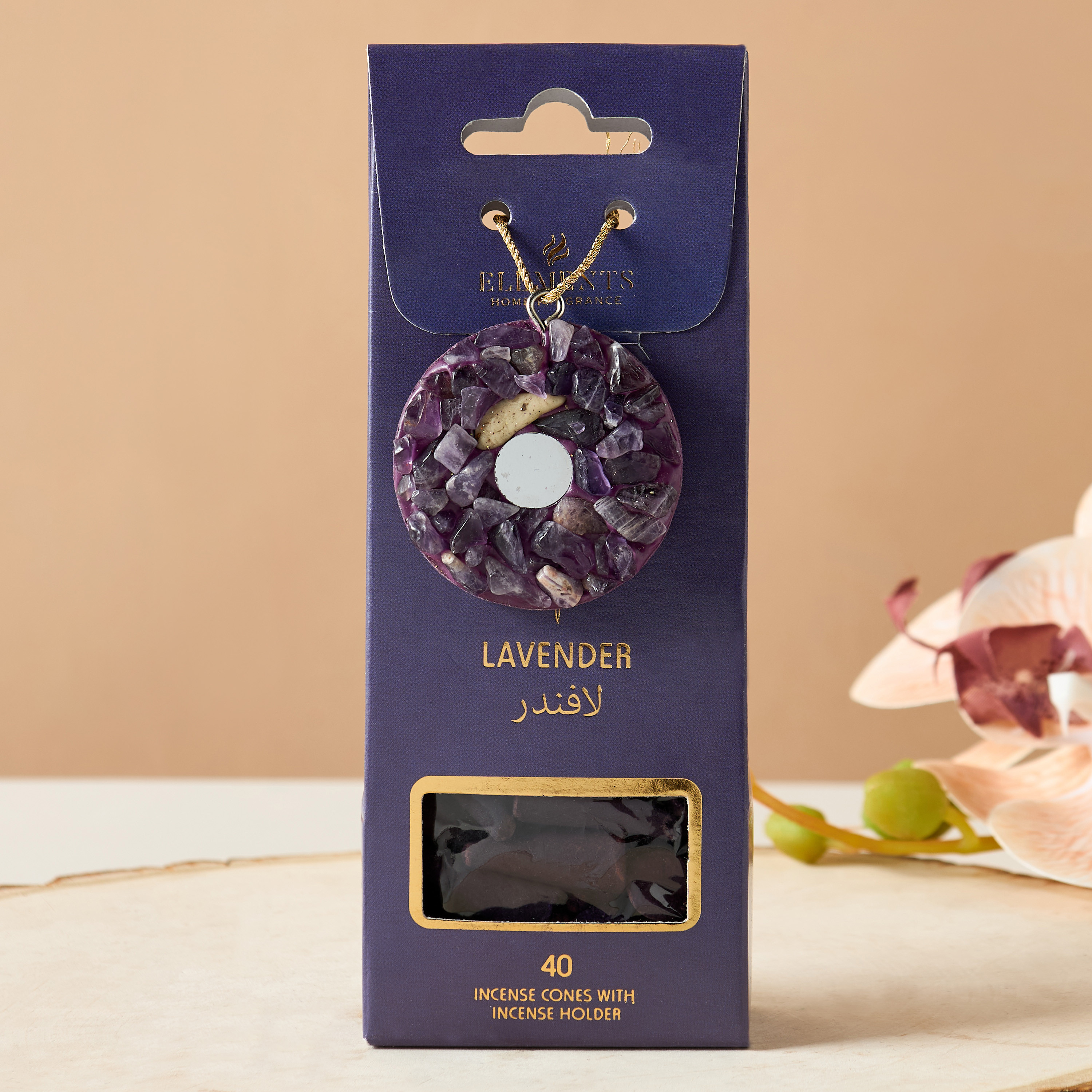 Elements Lavender Incense Cone with Holder - Set of 40-household-homefragrance-potpourri-image-1
