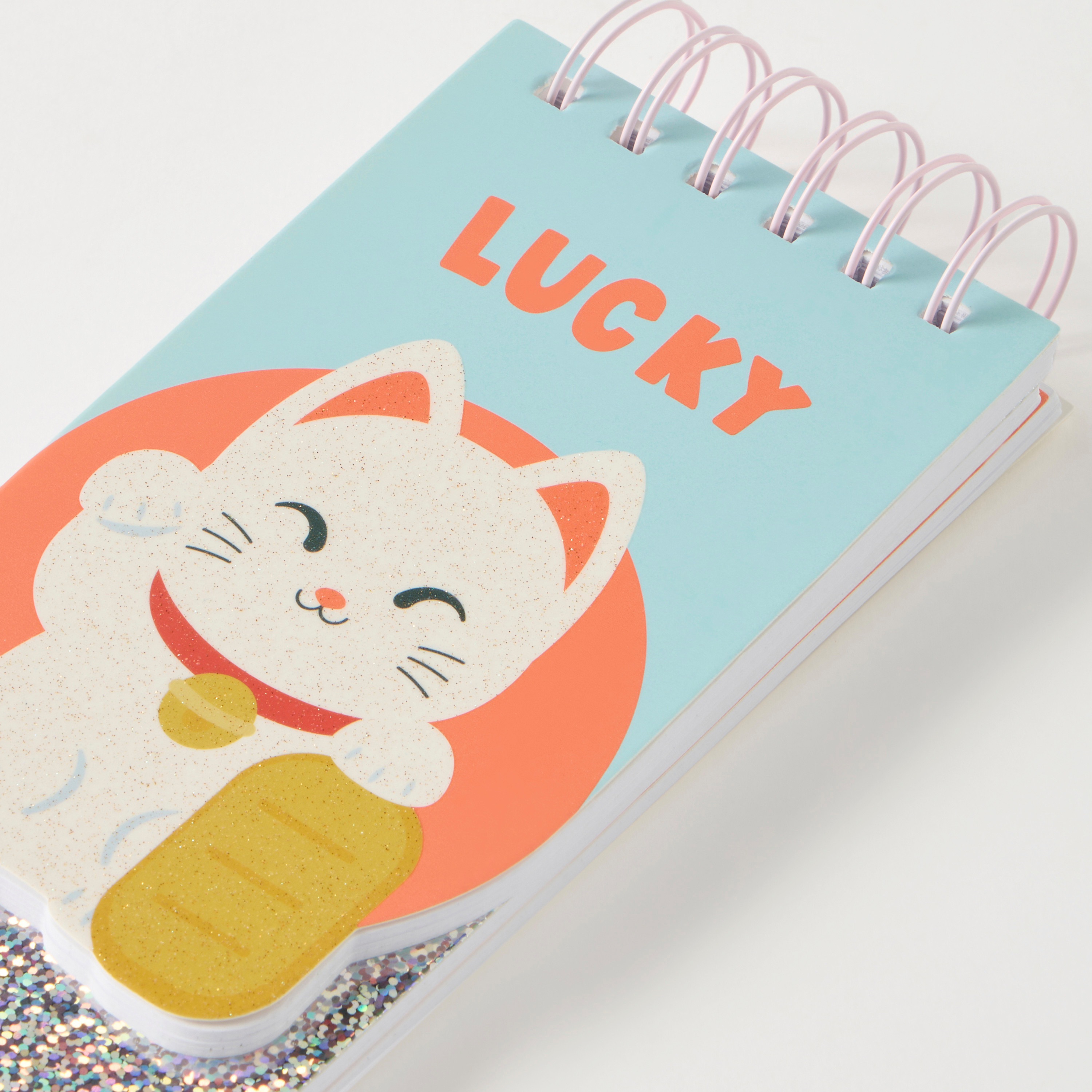 دفتر ملاحظات جيب حلزوني بطبعات لاكي كات-school-stationery-notebooks-image-3