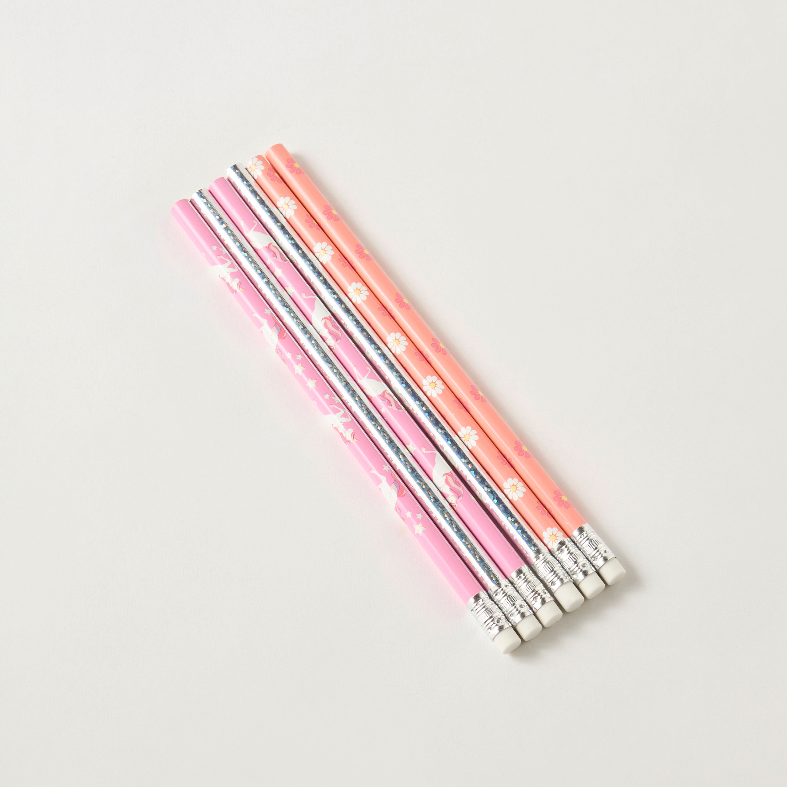 Printed Wood Pencil with Eraser - Set of 6-school-stationery-pensandpencils-image-2