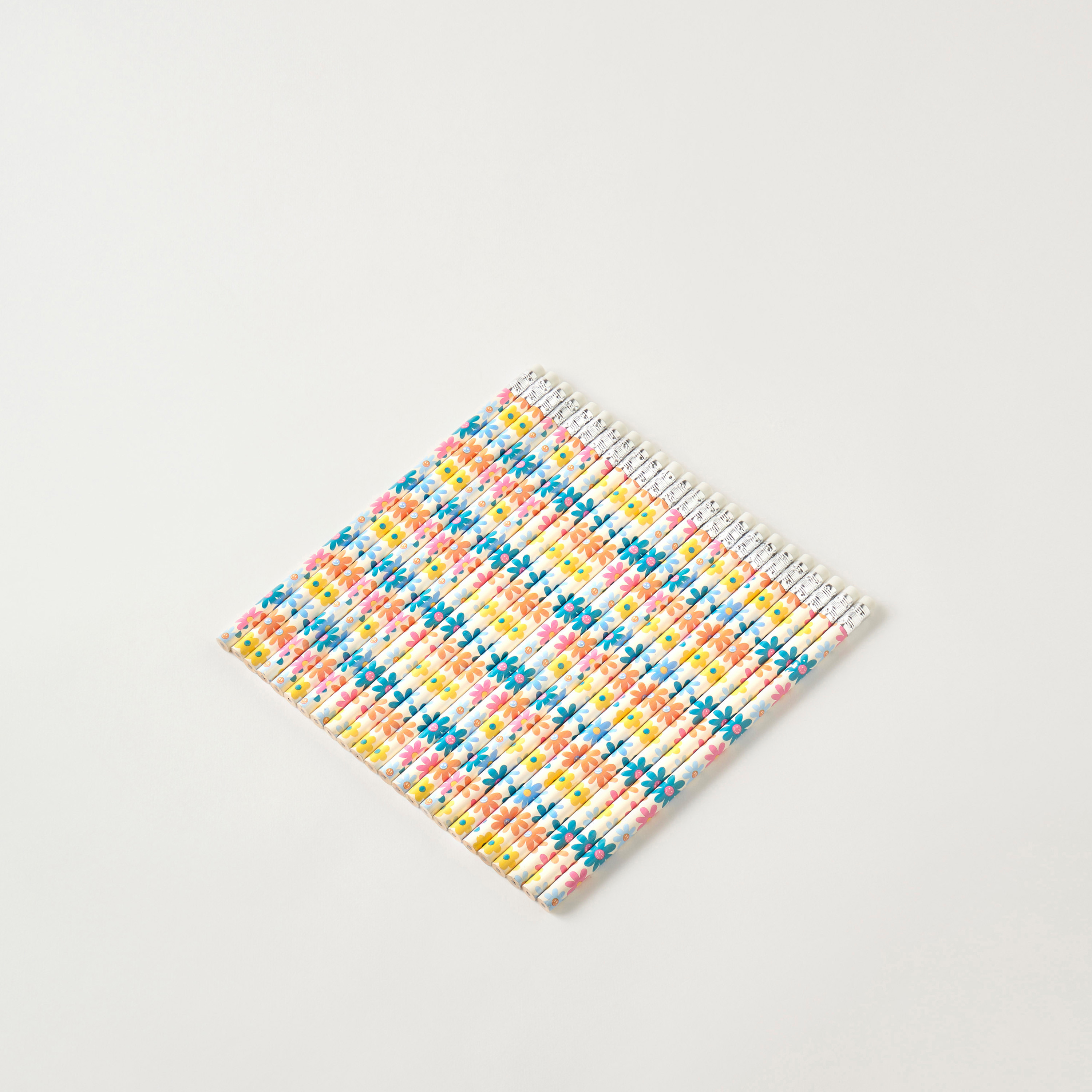 Floral Print Wood Pencil with Eraser - Set of 24-school-stationery-pensandpencils-image-1