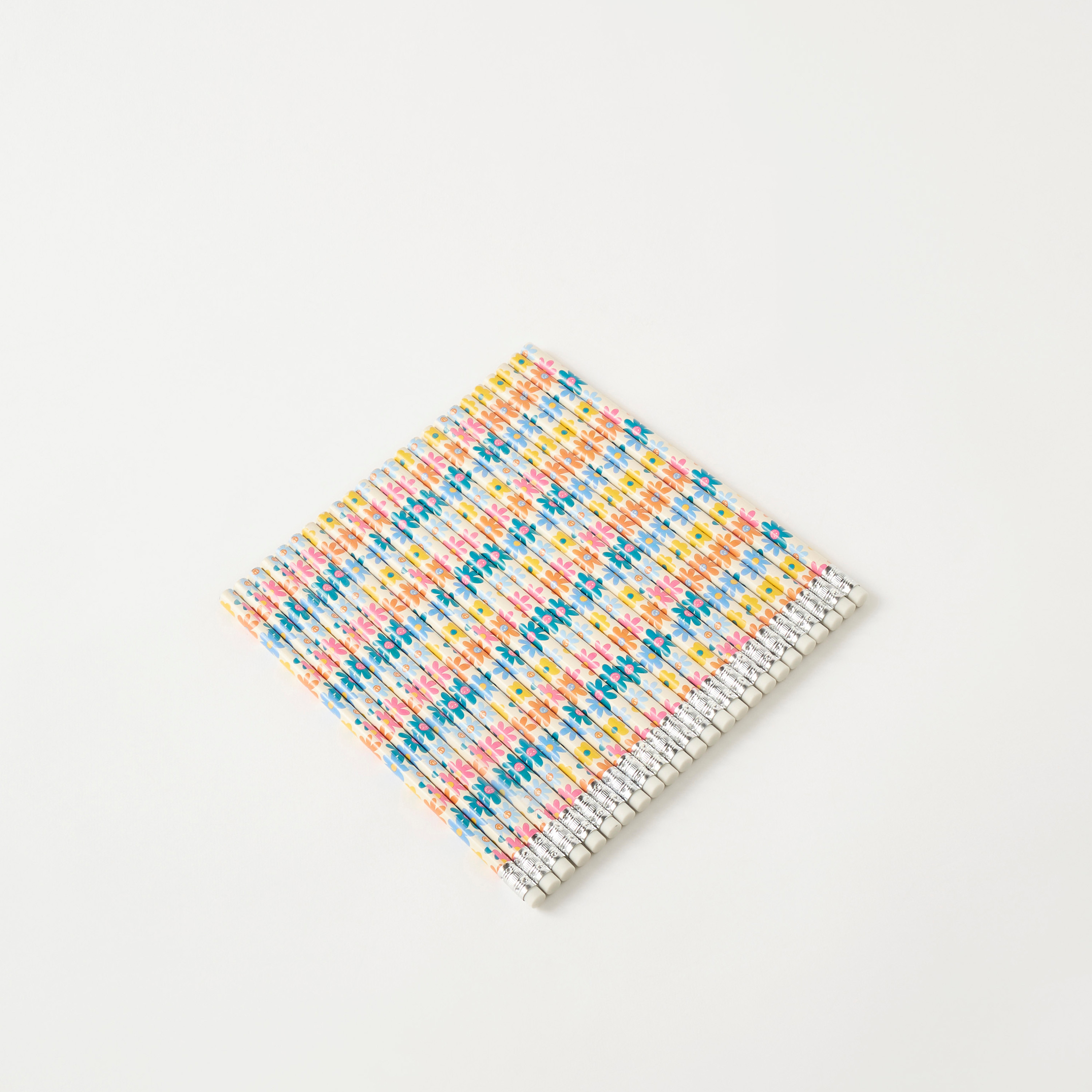 Floral Print Wood Pencil with Eraser - Set of 24-school-stationery-pensandpencils-image-2