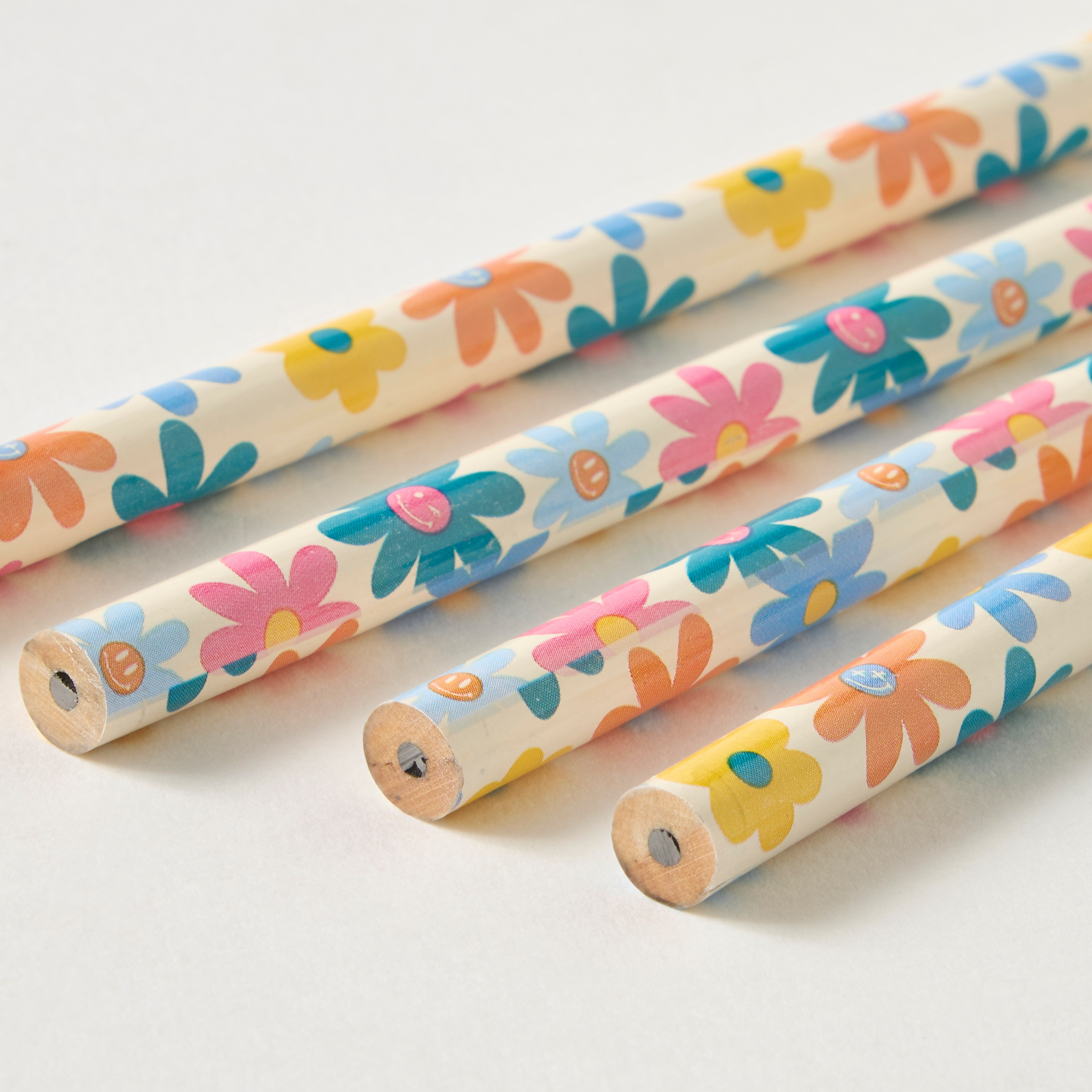 Floral Print Wood Pencil with Eraser - Set of 24-school-stationery-pensandpencils-image-3
