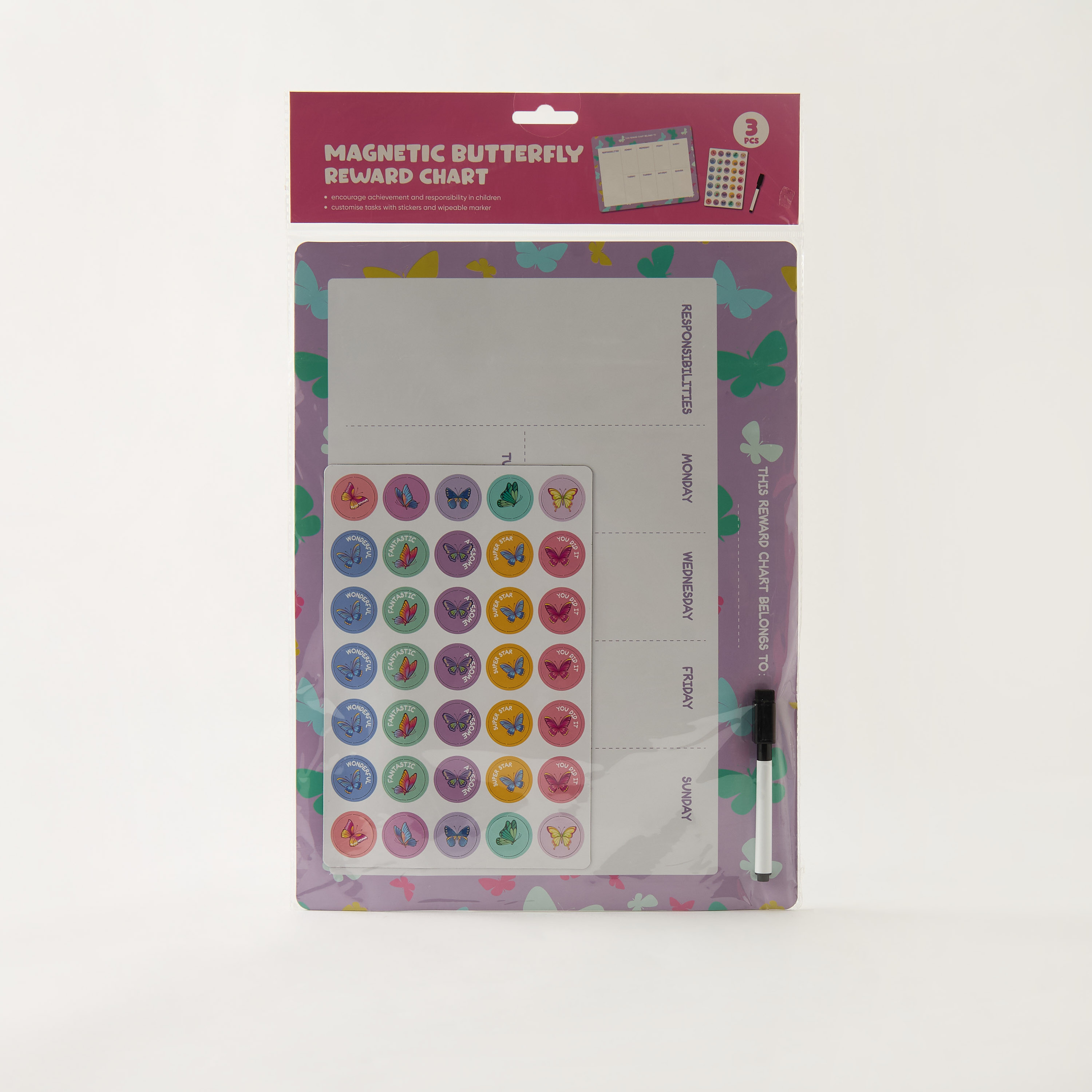 Magnetic Butterfly Reward Chart with Pen-school-stationery-sets-image-4