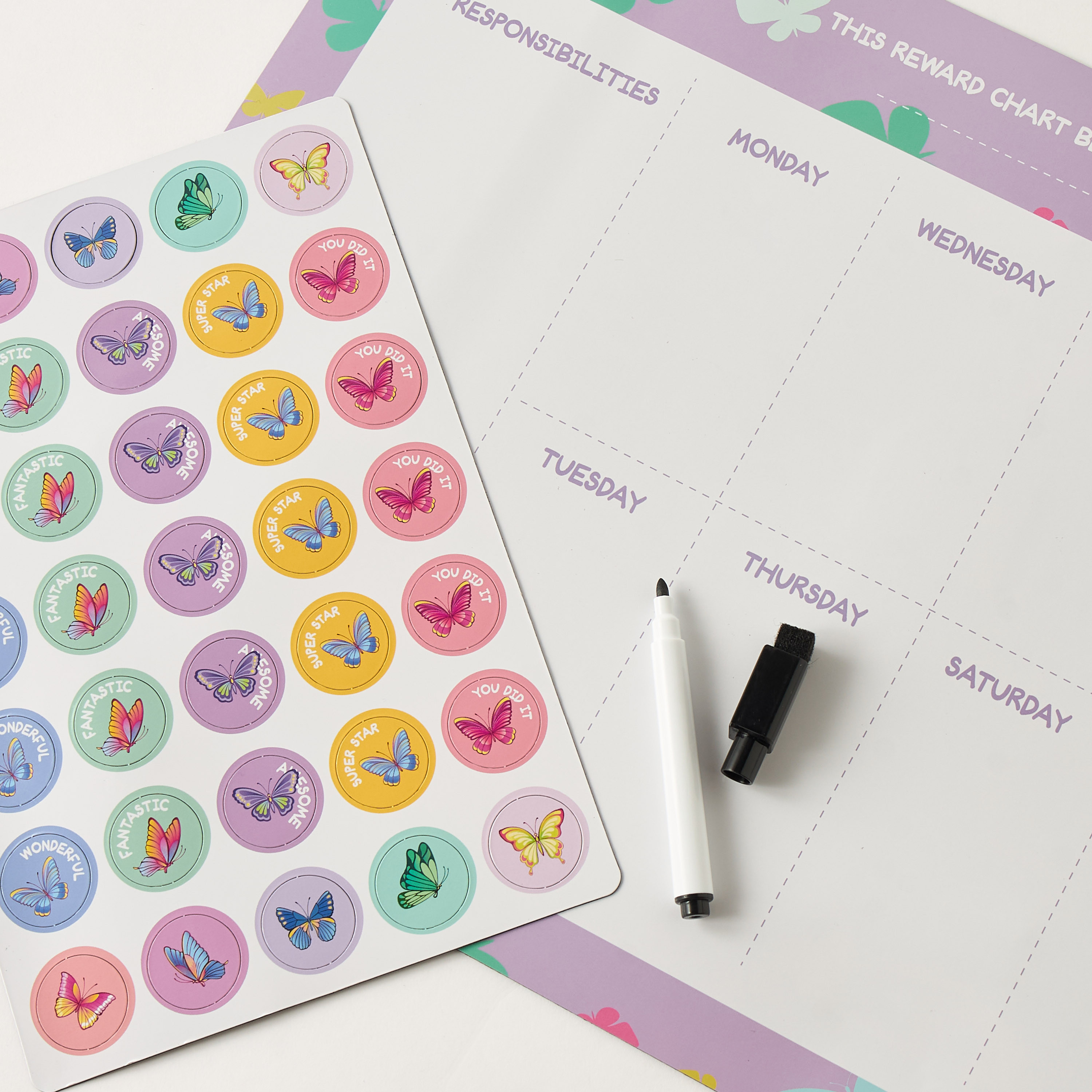 Magnetic Butterfly Reward Chart with Pen-school-stationery-sets-image-2