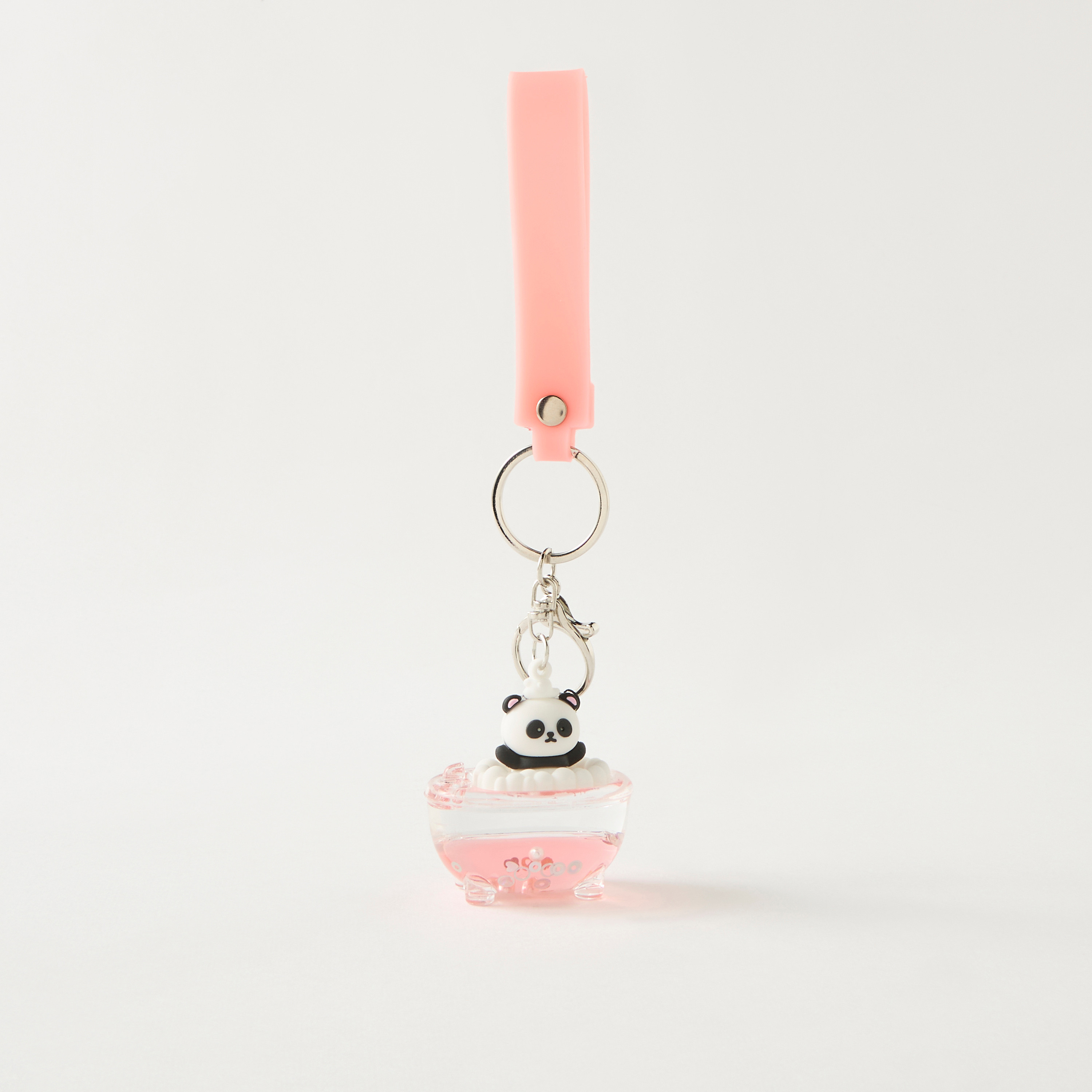 Panda Charm Keychain with Hook and Strap-girls-accessories-keyringsandbagcharms-image-1
