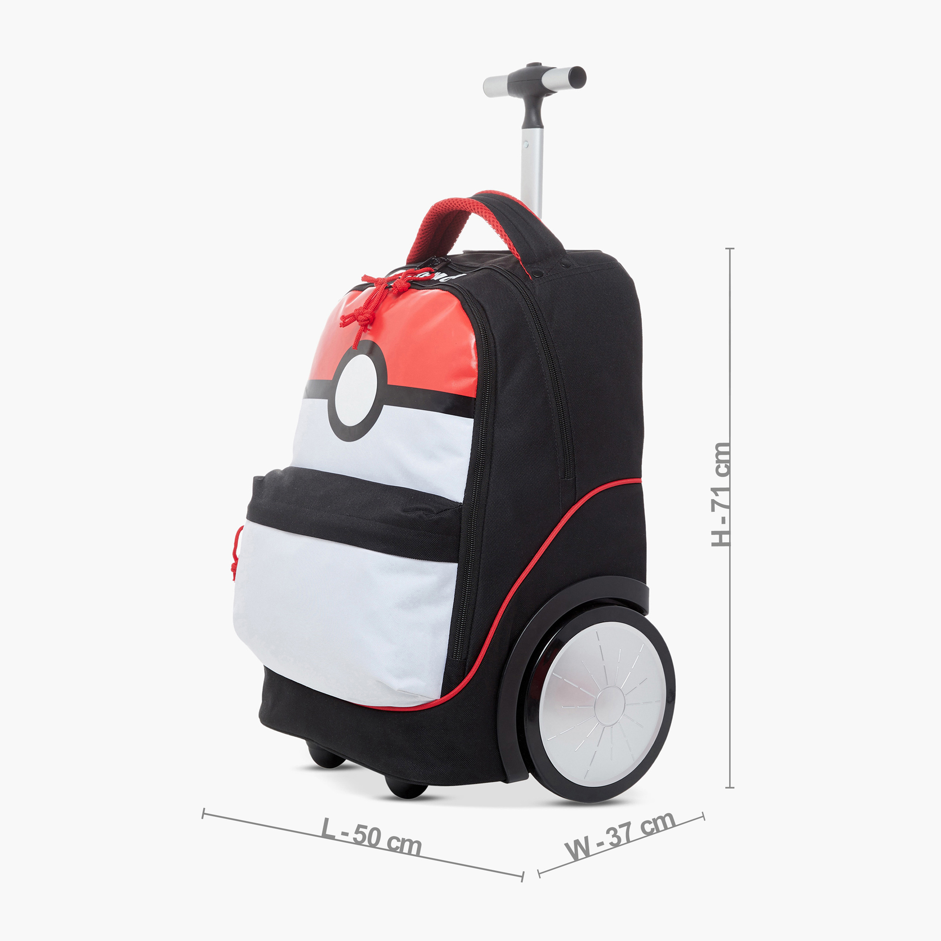 Pokemon Printed Trolley Bag with Retractable Handle and Pencil Pouch Set-school-bagsandbackpacks-trolleybags-image-2