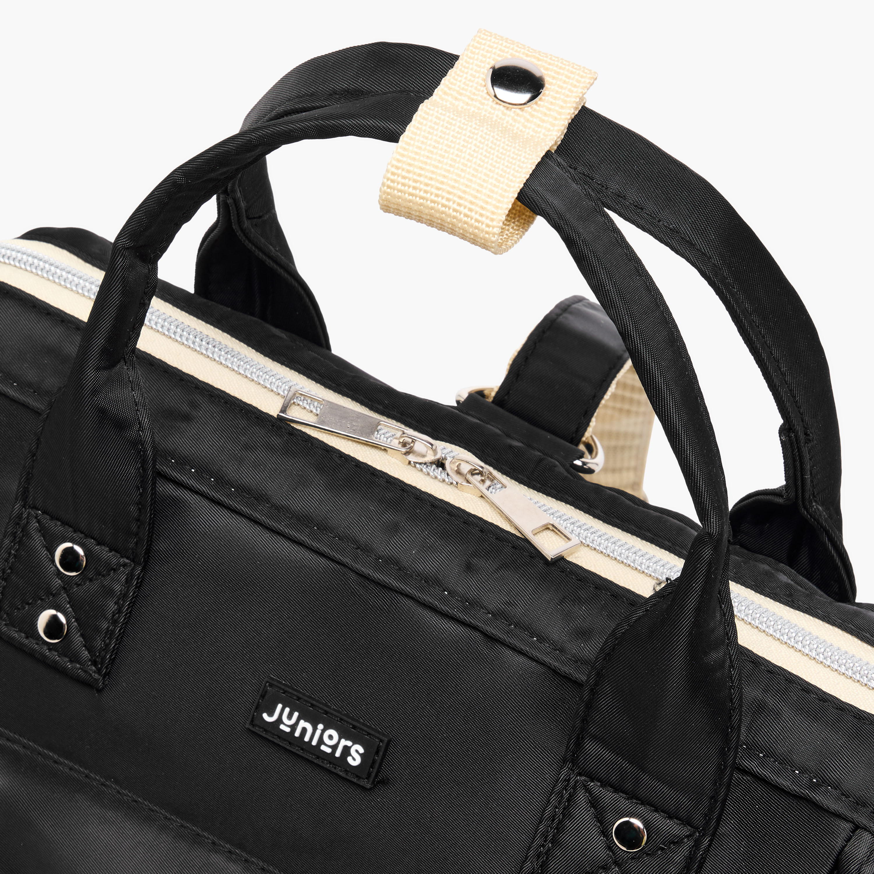 Juniors Logo Detail Diaper Bag with Double Handles and Zip Closure-baby-diapering-diaperbags-image-11