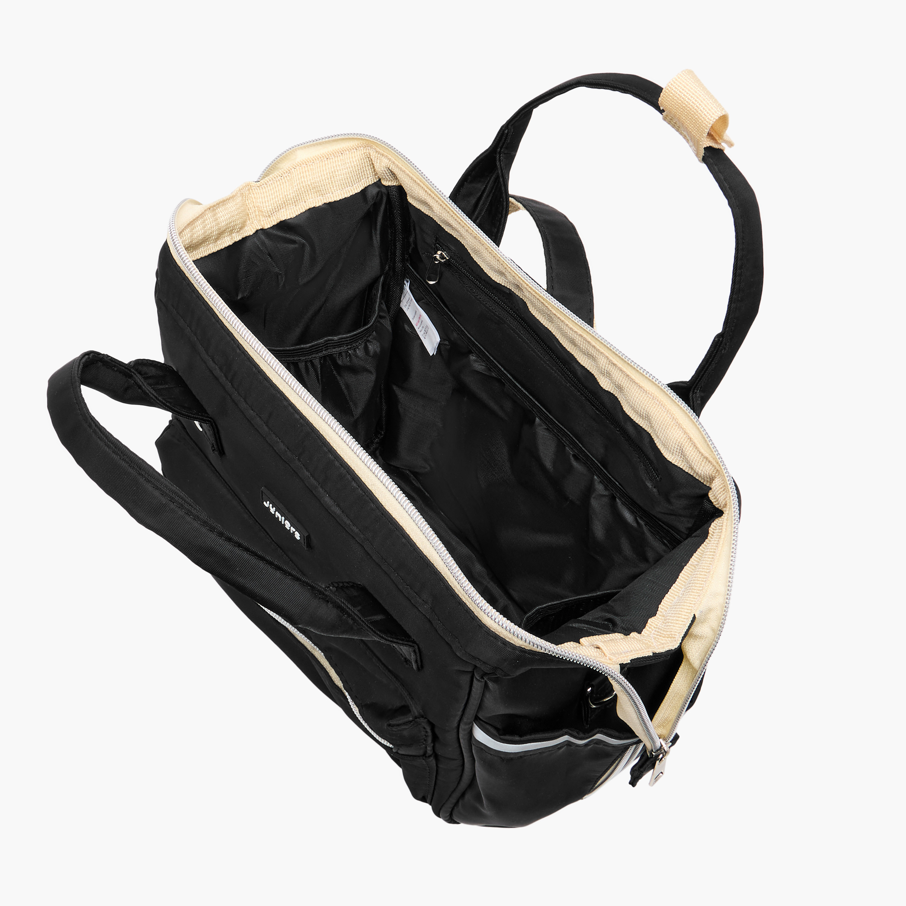 Juniors Logo Detail Diaper Bag with Double Handles and Zip Closure-baby-diapering-diaperbags-image-12