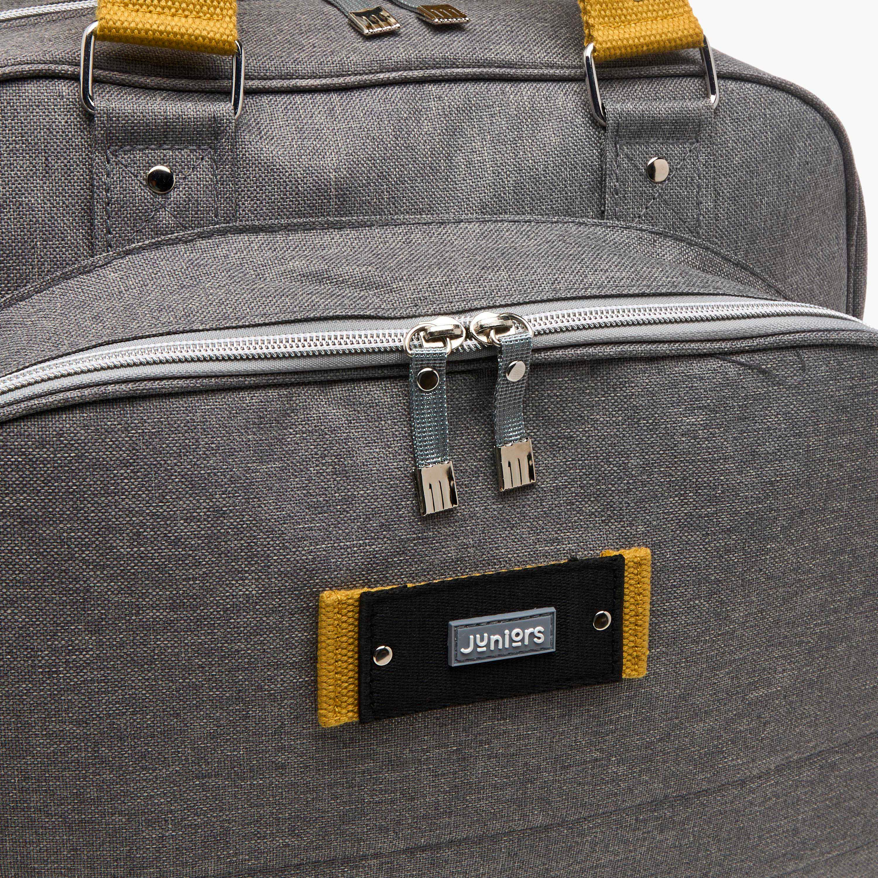Juniors Logo Detail Diaper Bag with Double Handles and Zip Closure-baby-diapering-diaperbags-image-8