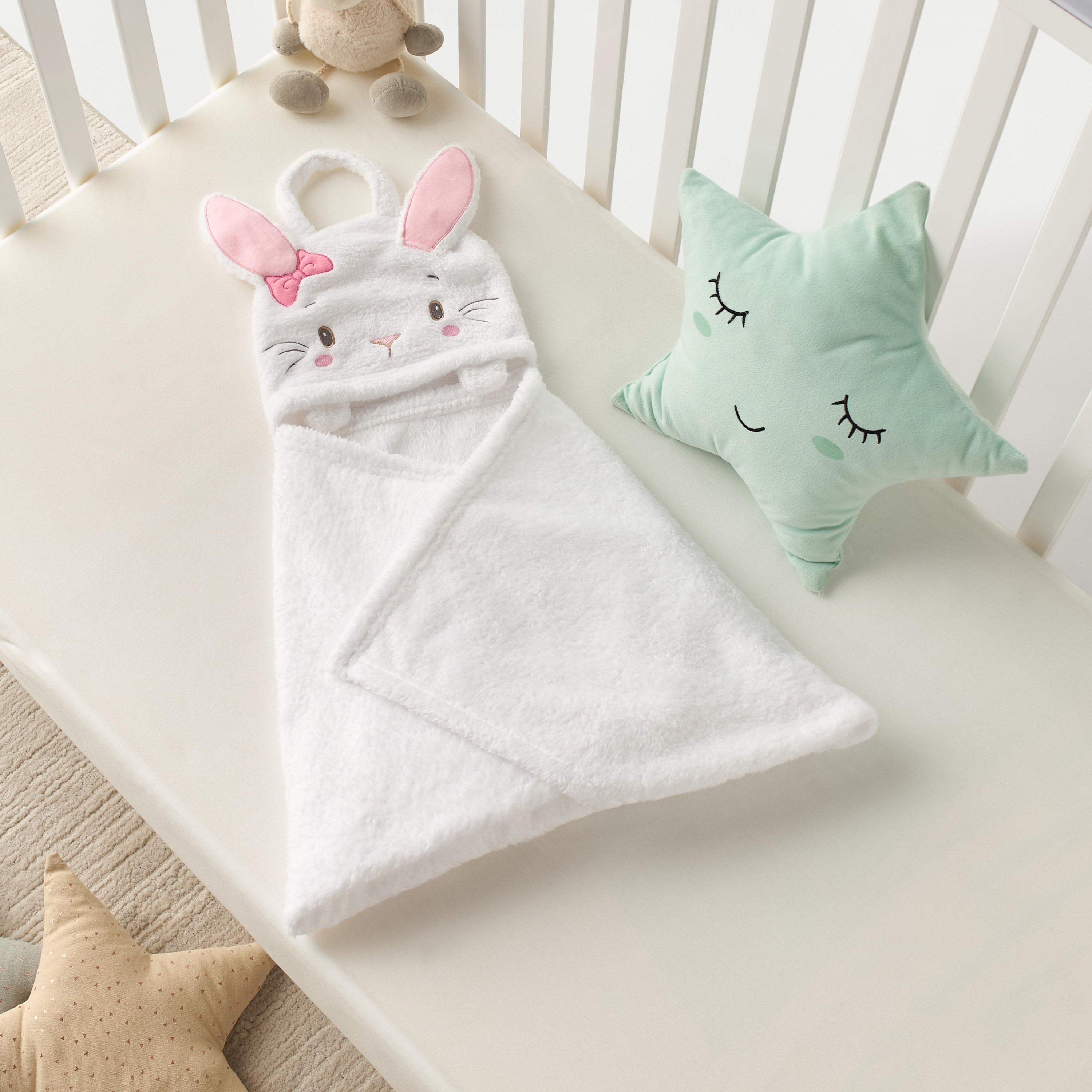 Juniors Bunny Applique Blanket with Hood and Handle-baby-nursery-blanketsandswaddles-blanketsandquilts-image-1