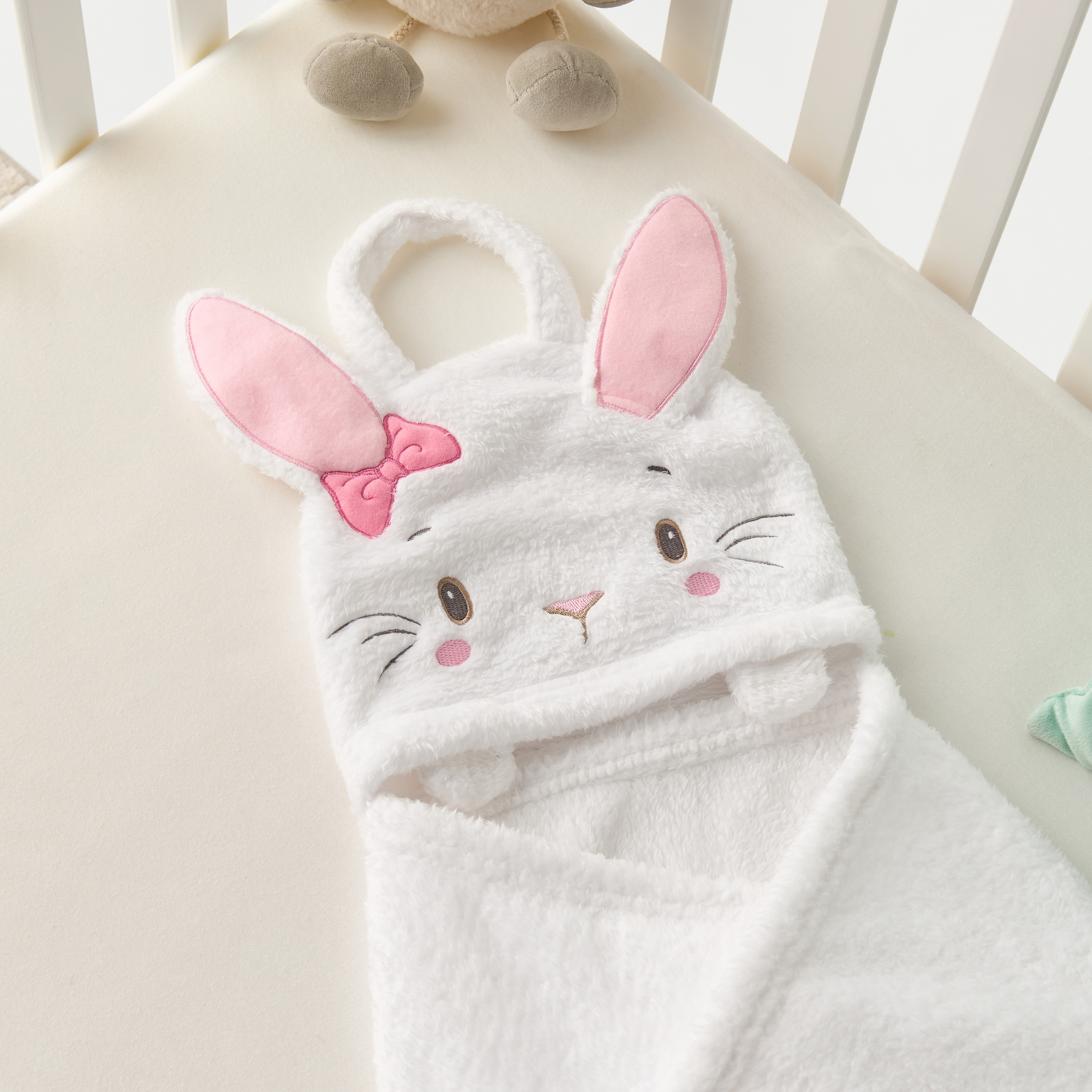 Juniors Bunny Applique Blanket with Hood and Handle-baby-nursery-blanketsandswaddles-blanketsandquilts-image-2
