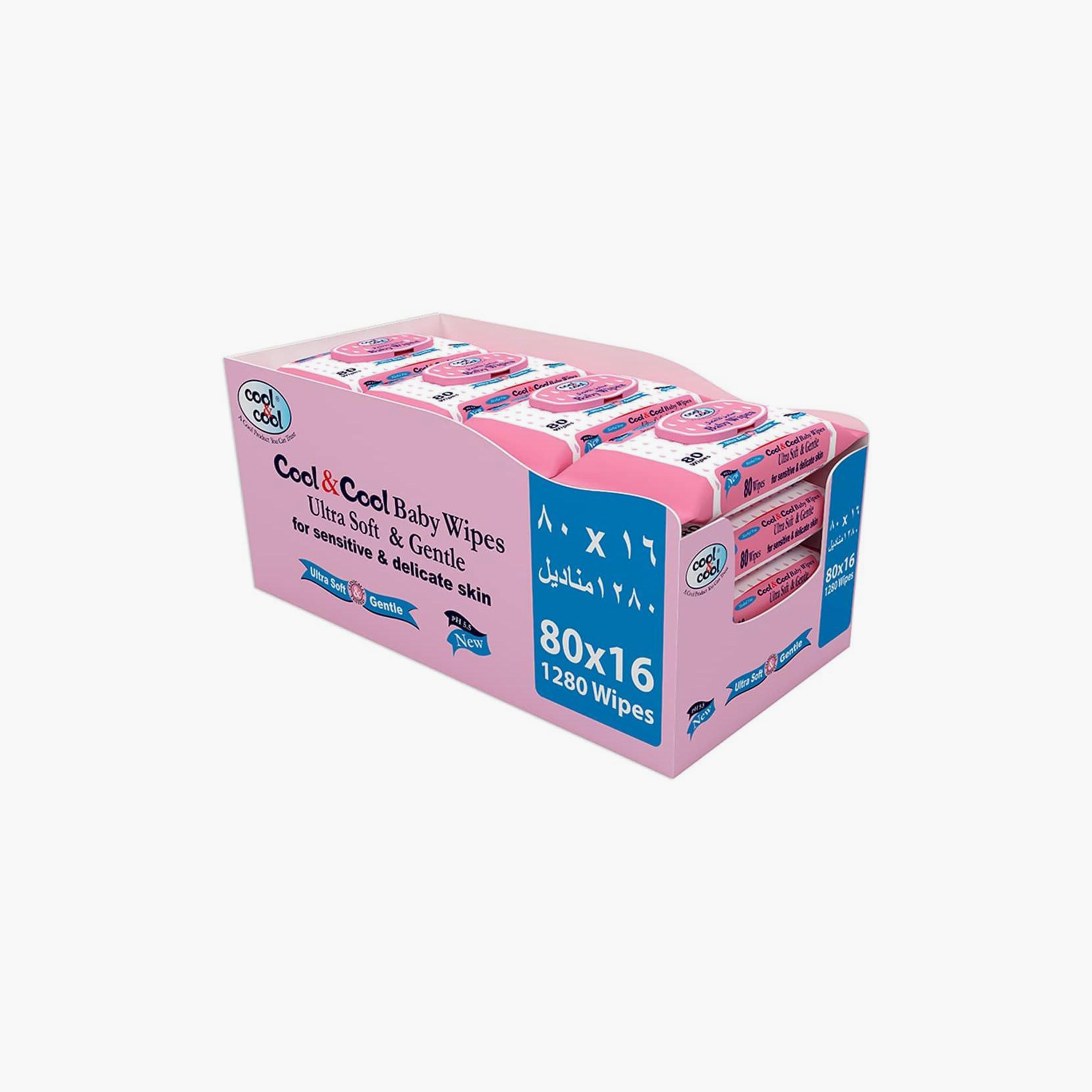 Cool & Cool Pack of 10 + 6 Free Ultra Soft Baby Wipes-baby-bathandcare-wipes-image-1