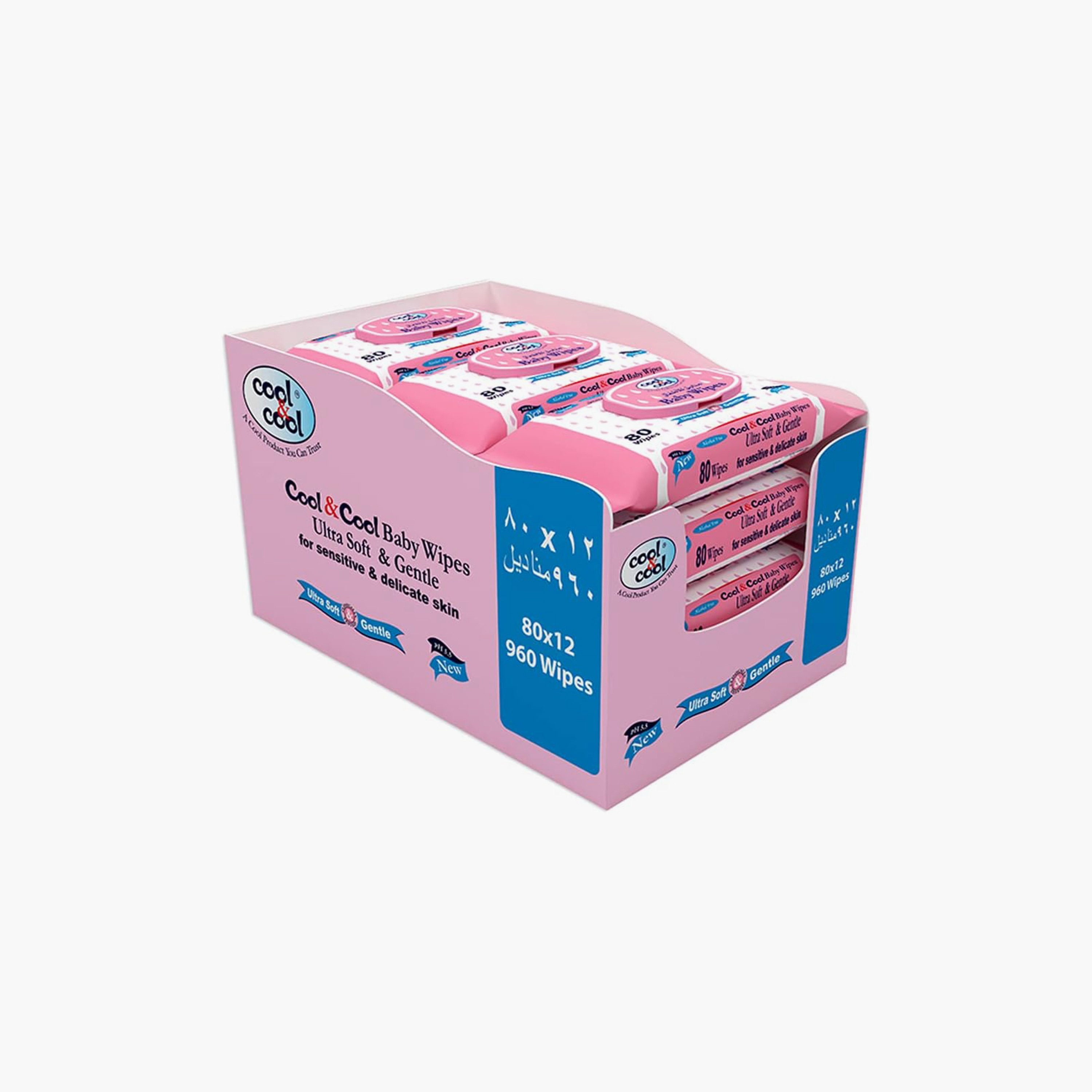 Cool & Cool Pack of 12 Ultra Soft Baby Wipes-baby-diapering-babywipes-image-1