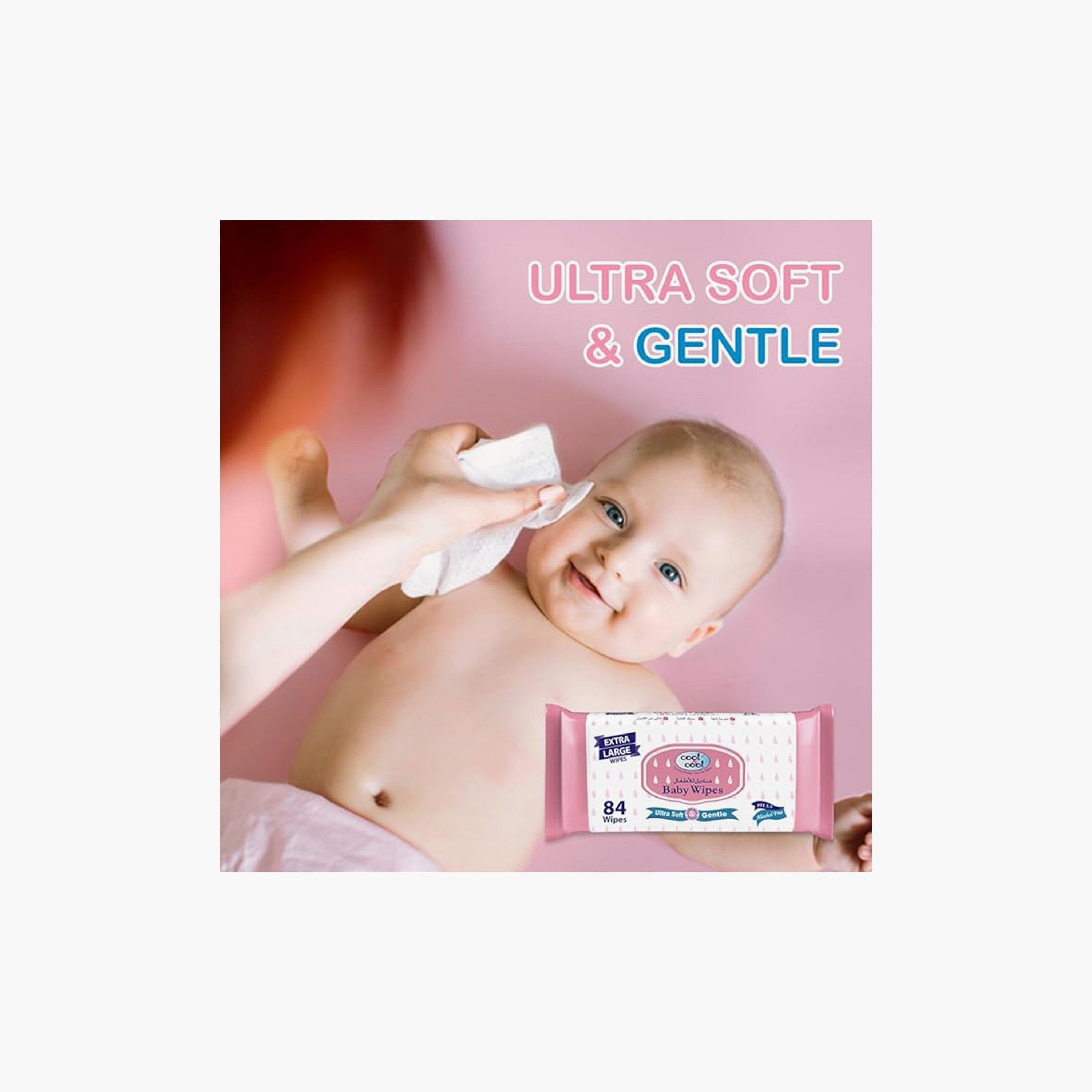 Cool & Cool Pack of 3 + 1 Free Extra Large Baby Wipes-baby-diapering-babywipes-image-3