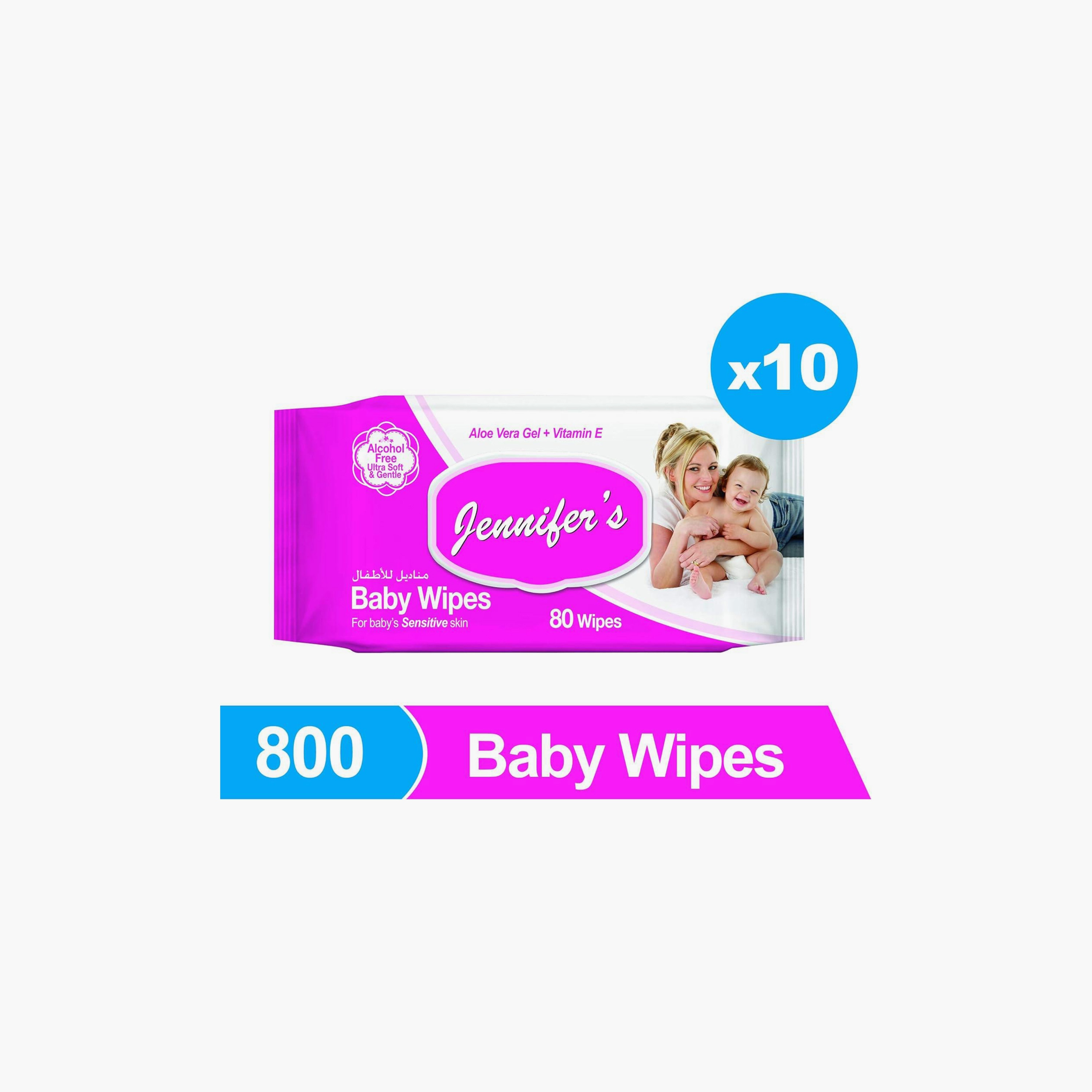 عبوة مكونة من 10 مناديل مبللة للأطفال من جينيفرز-baby-diapering-babywipes-image-2