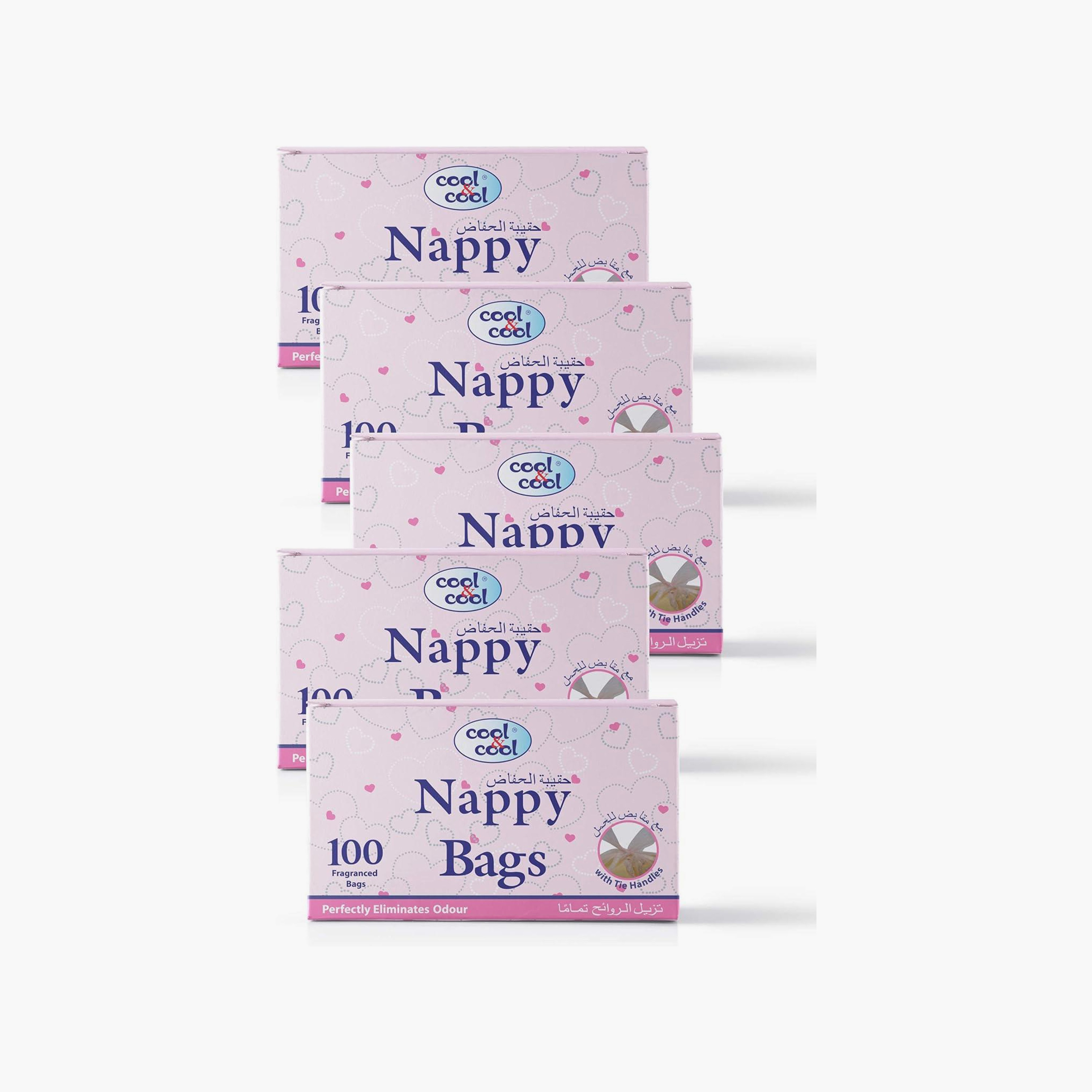 Cool & Cool Pack of 5 Disposable Nappy Bags-baby-diapering-diapers-image-1
