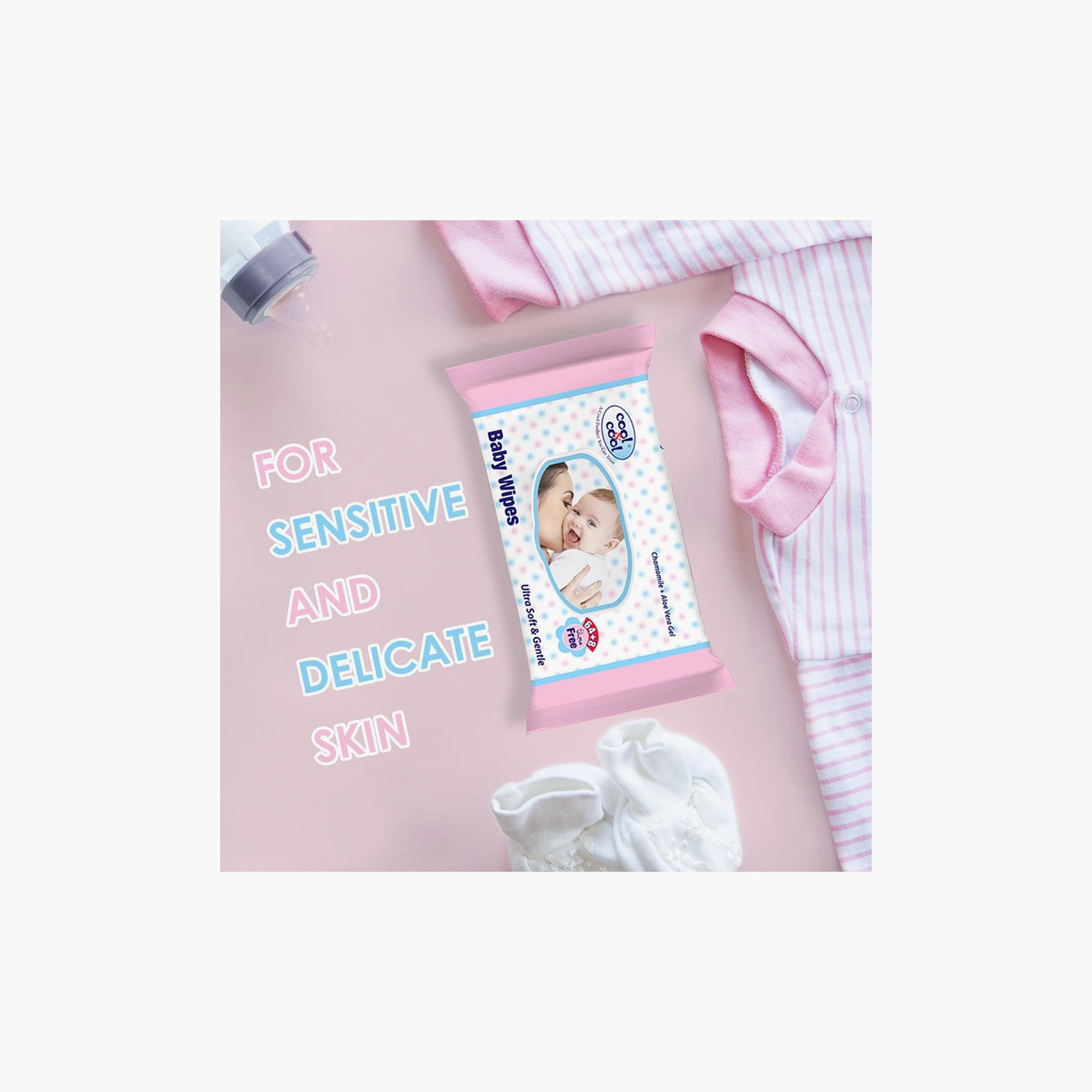 Cool & Cool Pack of 12 Ultra Soft Baby Wipes-baby-diapering-babywipes-image-3