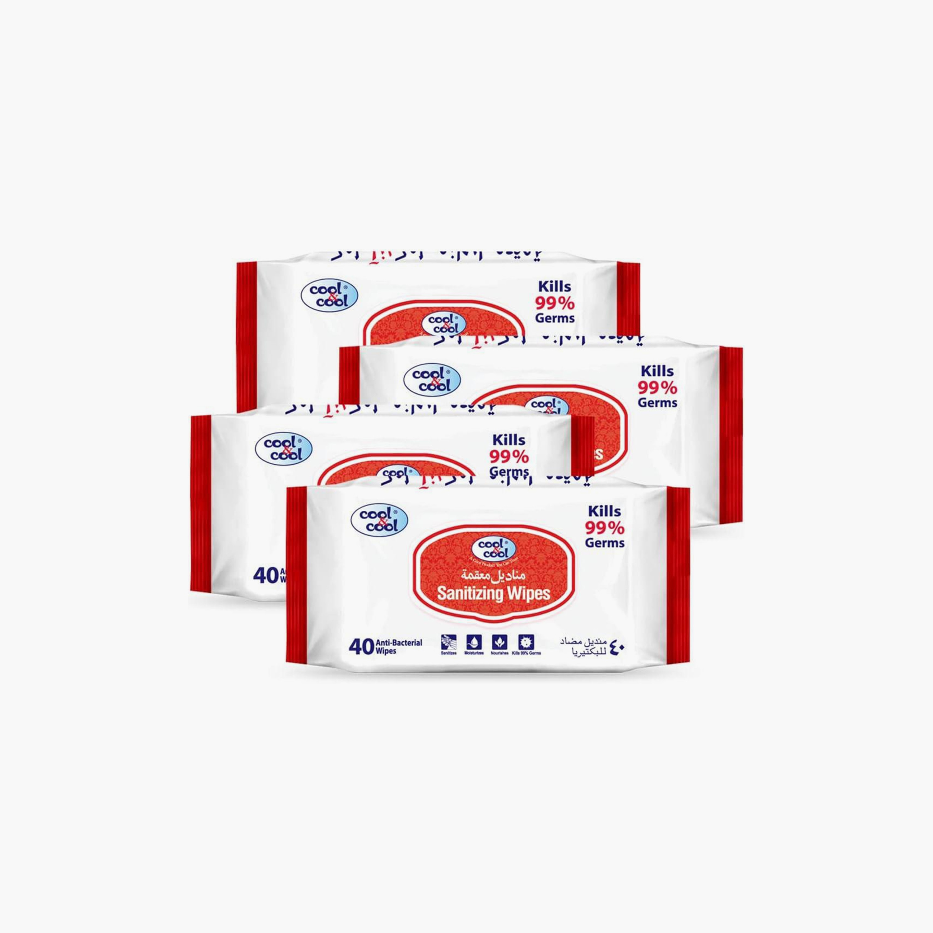 Cool & Cool Pack of 4 Sanitizing Wipes-baby-diapering-babywipes-image-1