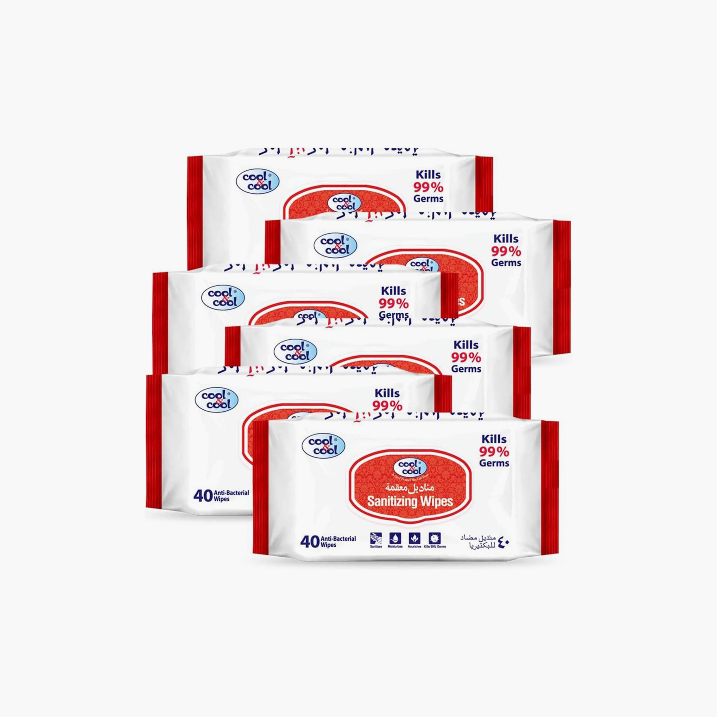 Cool & Cool Pack of 6 Sanitizing Wipes-baby-diapering-babywipes-image-1