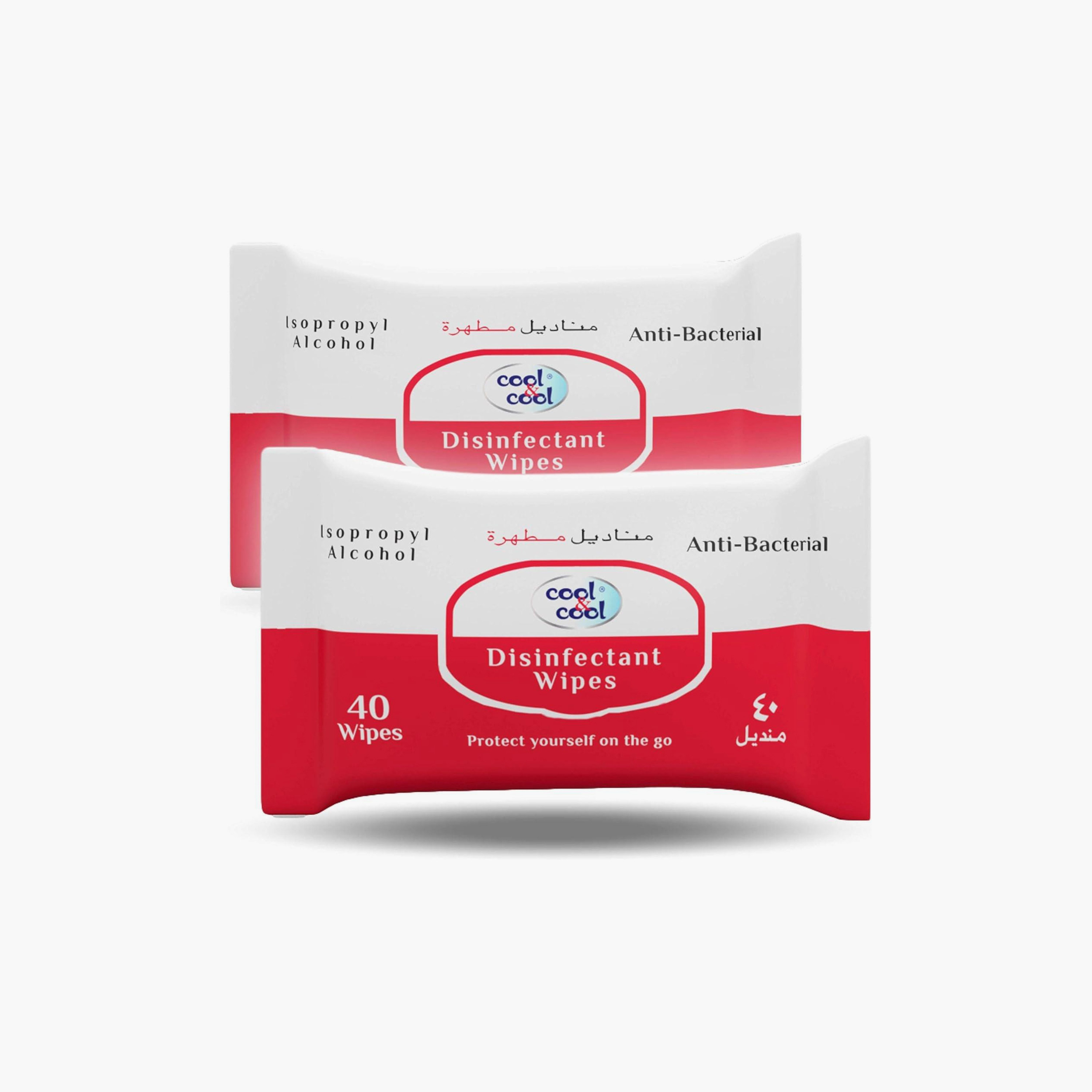 Cool & Cool Pack of 2 Anti Bacterial Disinfectant Wipes-baby-diapering-babywipes-image-1