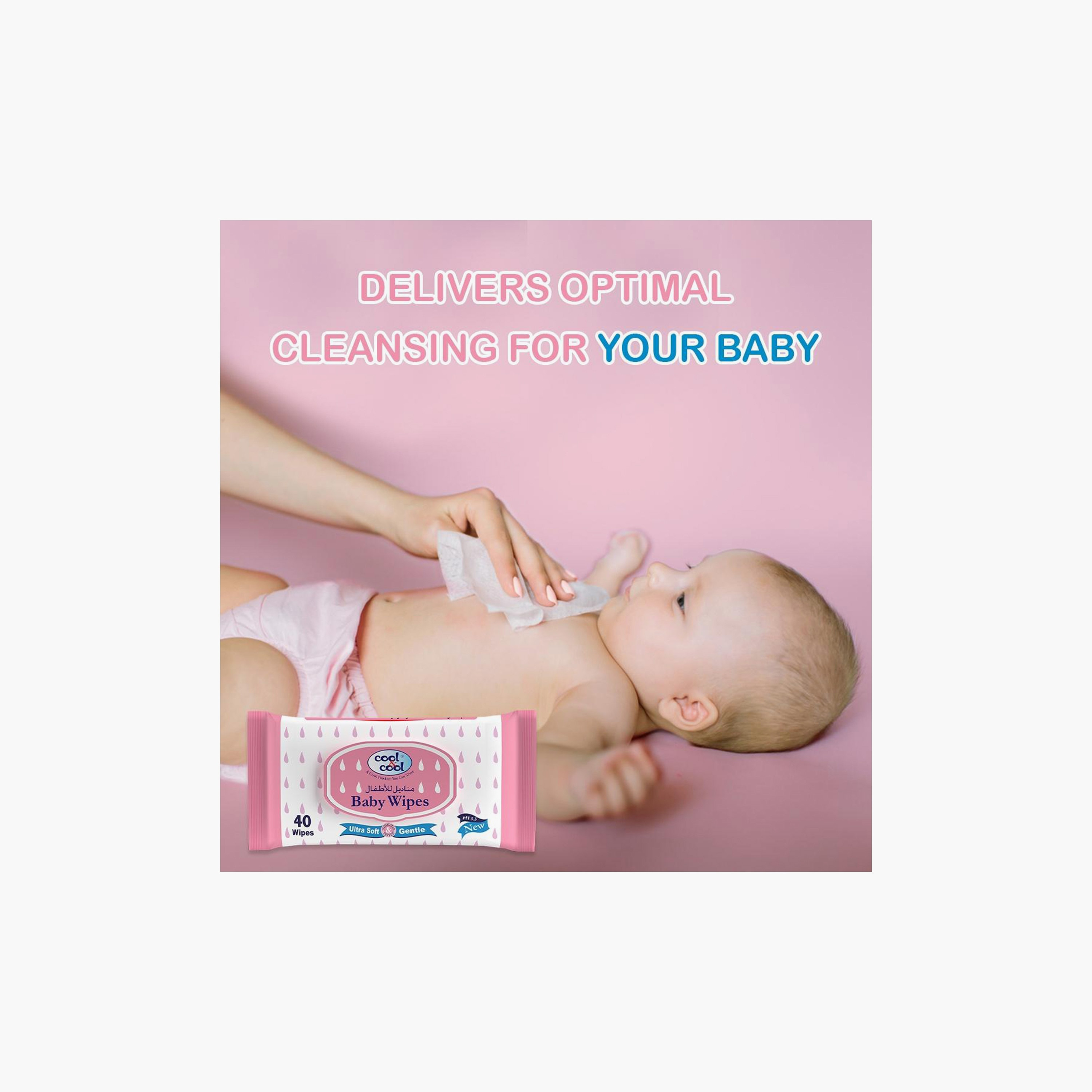Cool & Cool Pack of 24 Ultra Soft Baby Wipes-baby-diapering-babywipes-image-4